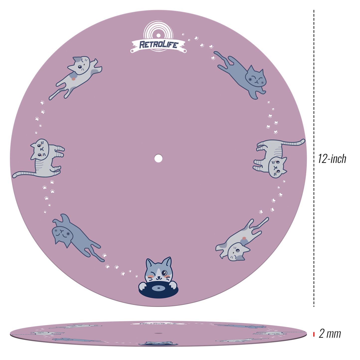 Retrolife Cat Pattern Vinyl Slip Mat 2mm