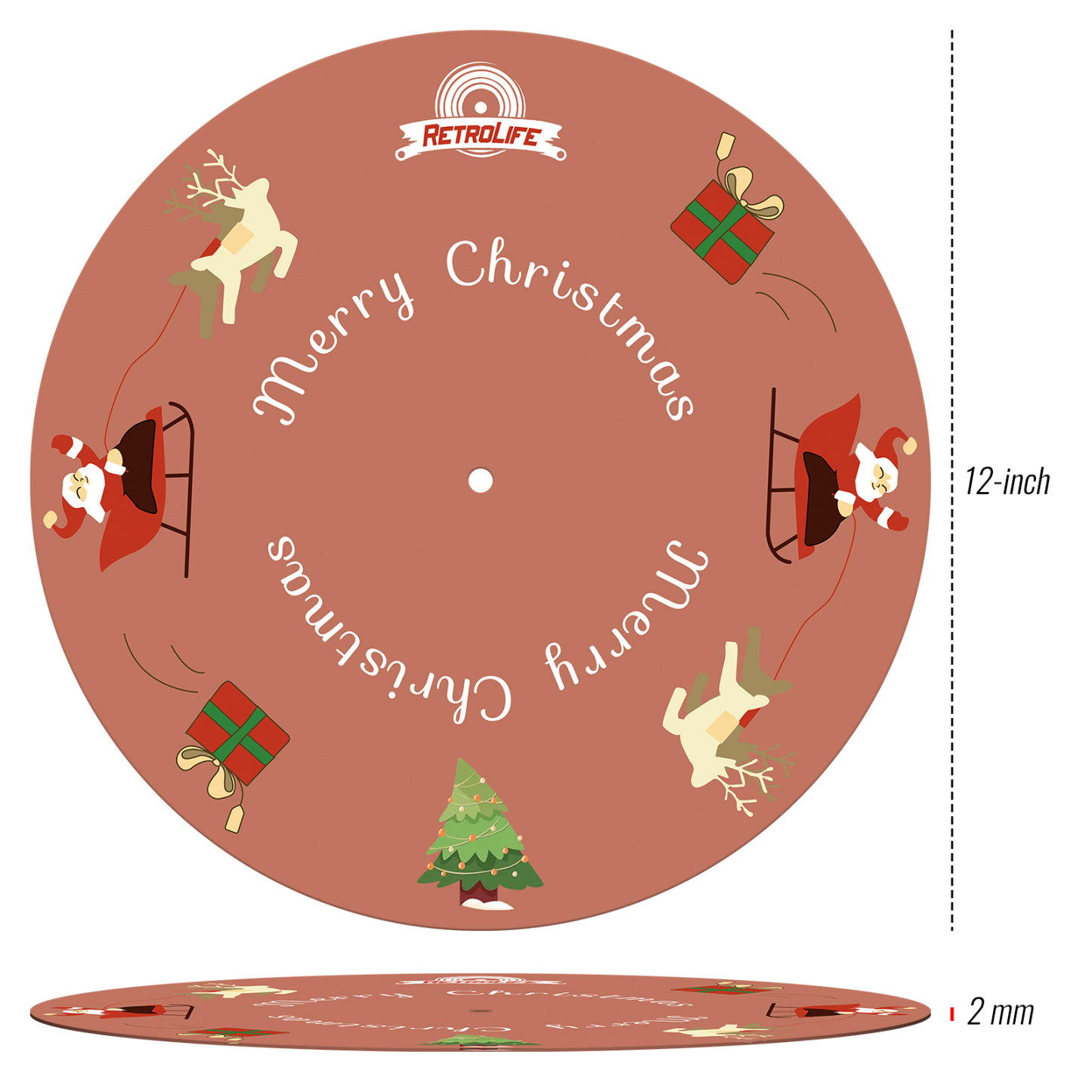 Retrolife Christmas Pattern Vinyl Slip Mat 2mm