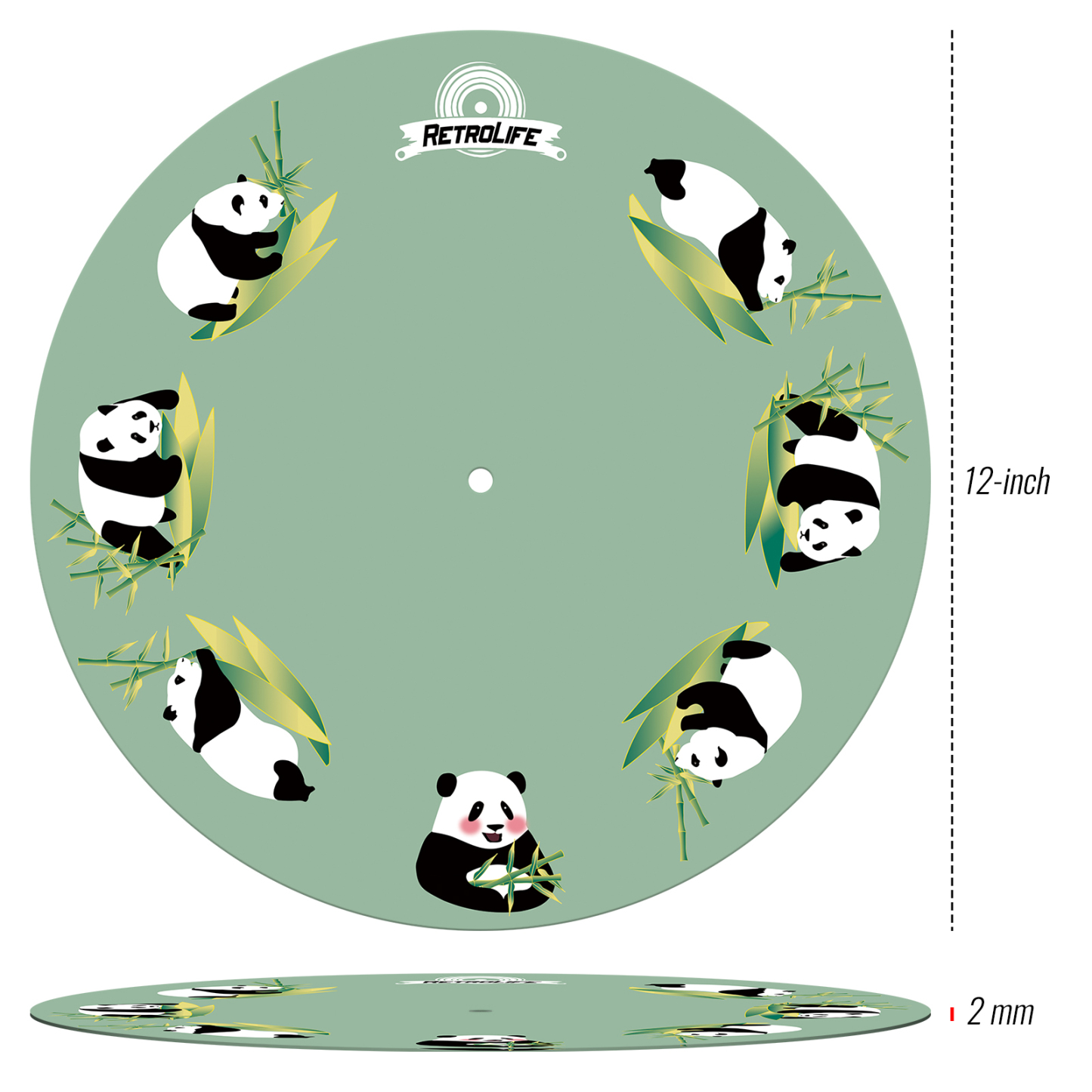 Retrolife Panda Pattern Vinyl Slip Mat 2mm