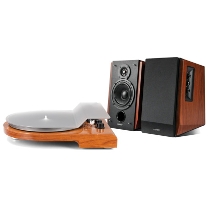 Modern Bluetooth Turntable & Record Player Stand Bundle RetroLife HQKZ-006