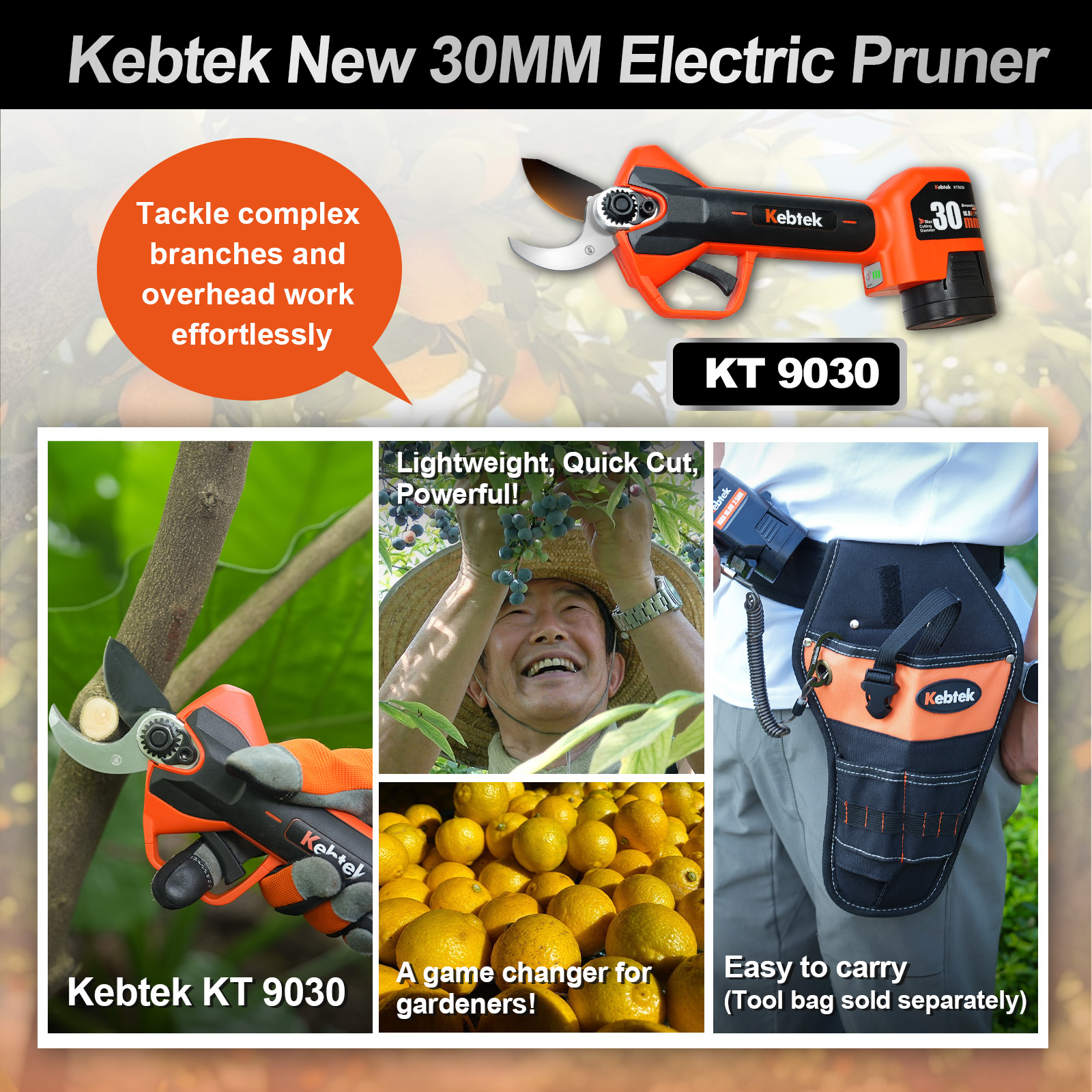 2025 New 16.8V 30MM Kpro Electric Pruner-KT9030
