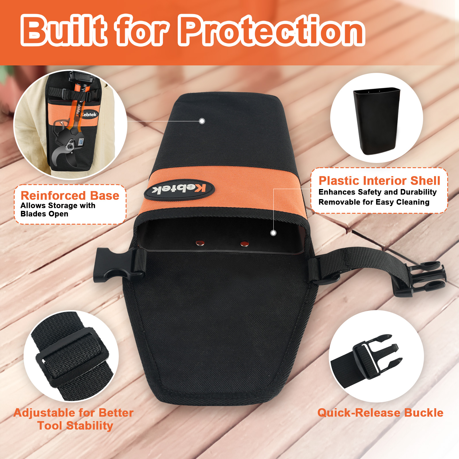 Kebtek 2025 NEW Durable Tool Pouch for Electrci Pruning Shears 