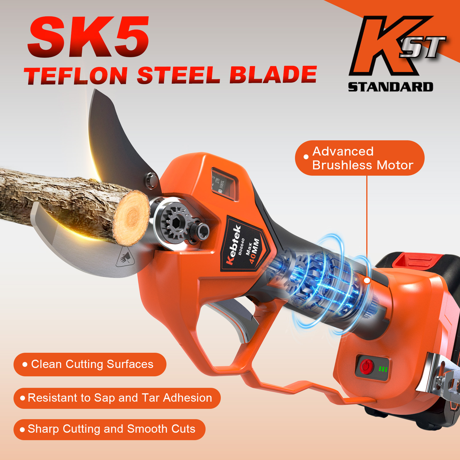 [2026 NEW] 21V 40MM KST Electric Pruning Shears B06640