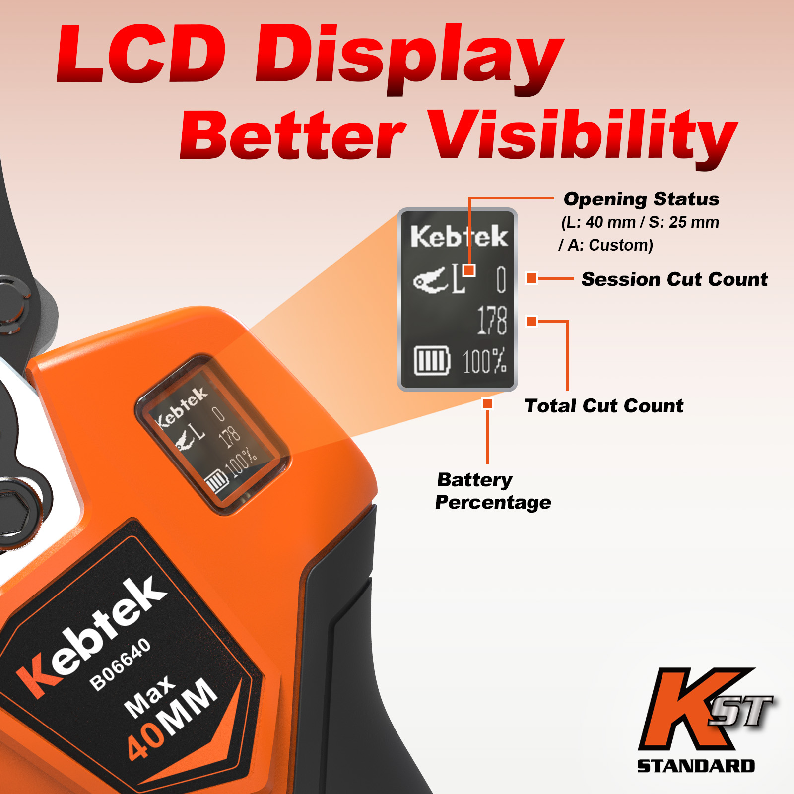 [2026 NEW] 21V 40MM KST Electric Pruning Shears B06640