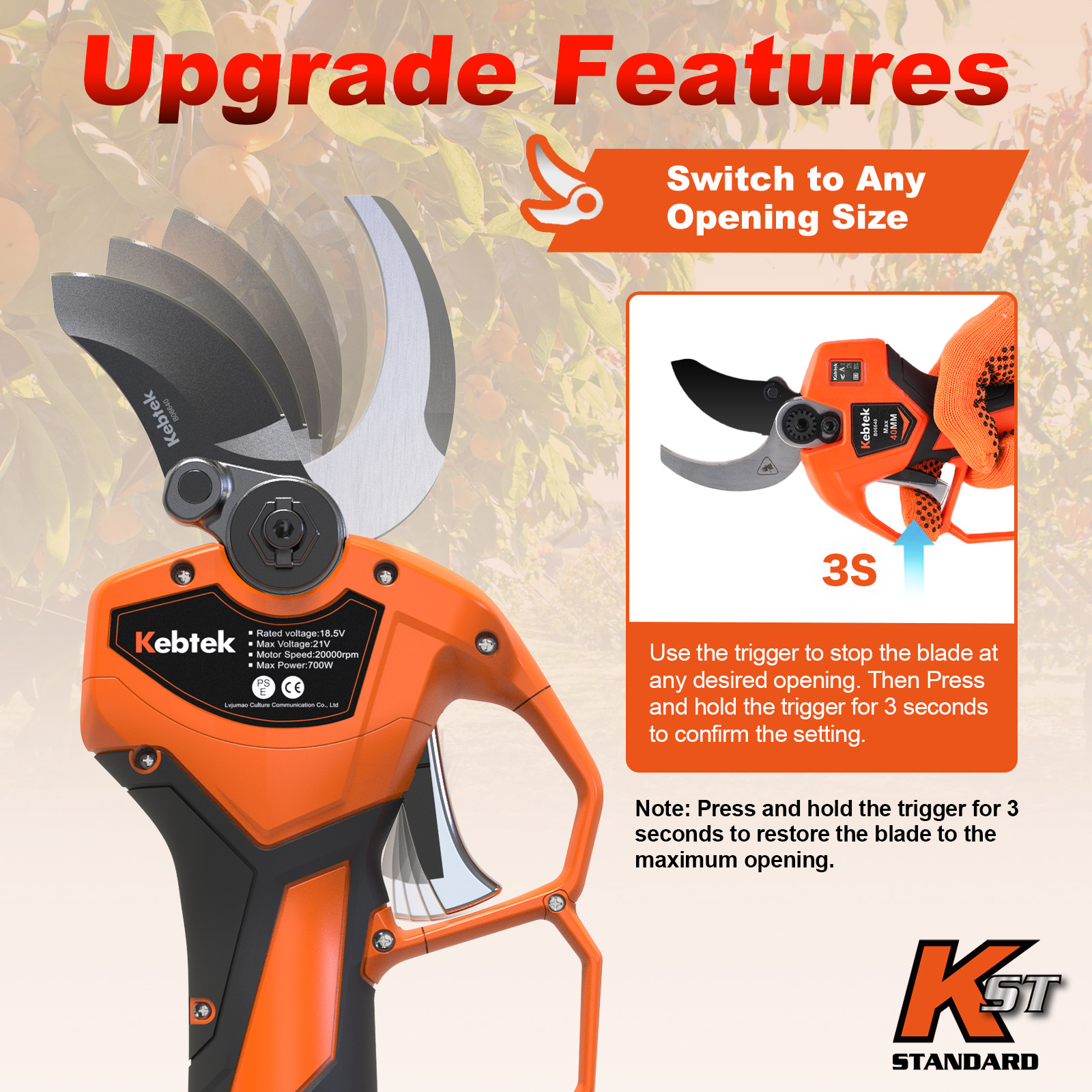 [2026 NEW] 21V 40MM KST Electric Pruning Shears B06640