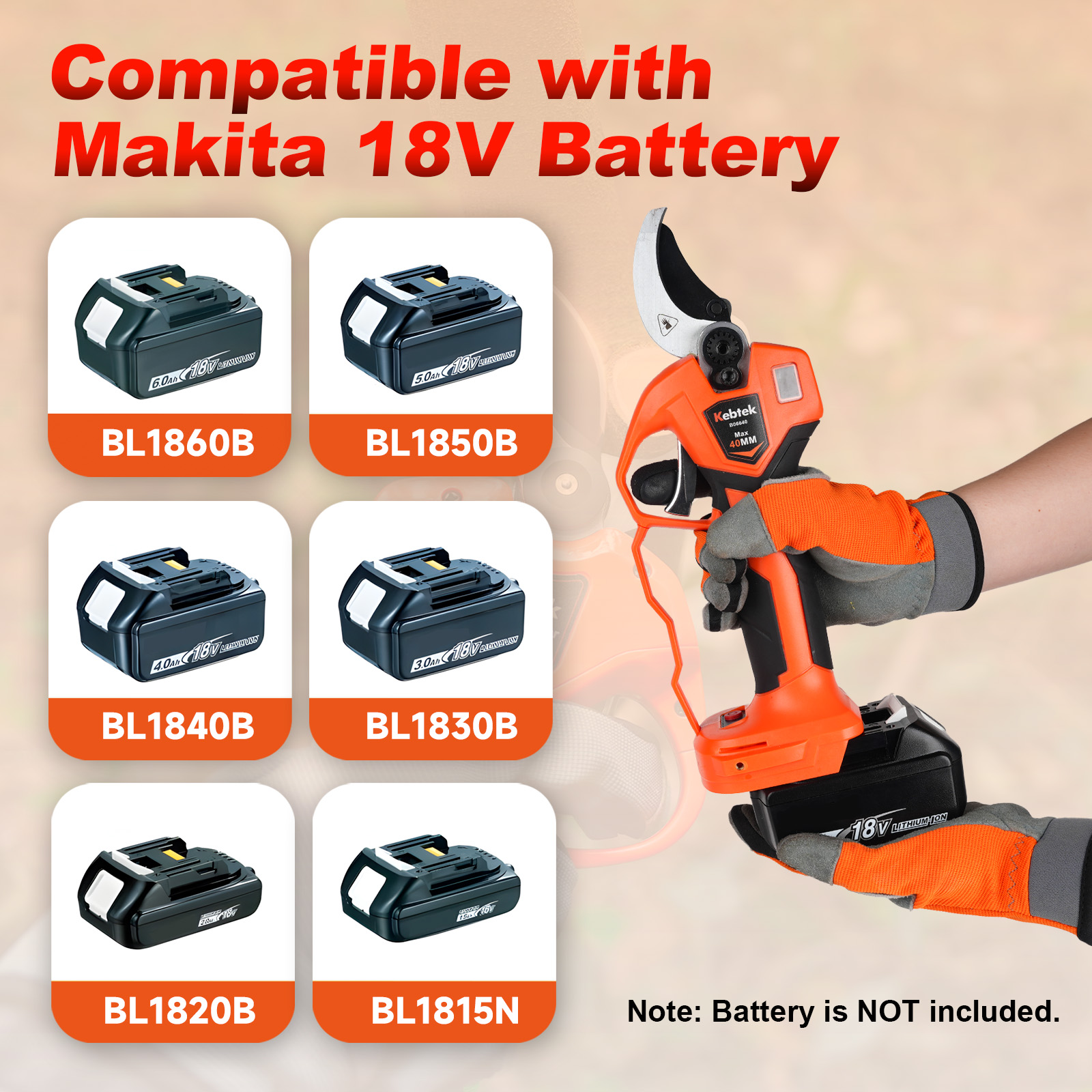 [2026 NEW] 21V 40MM KST Electric Pruning Shears B06640