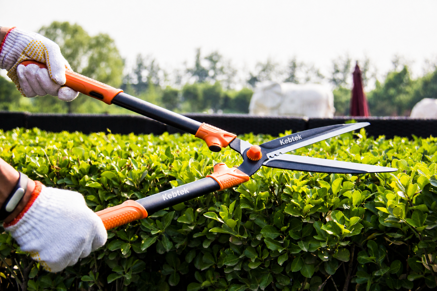 Kebtek Professional Hedge Shears with Adjustable Tension, 24.5"/620MM Lightweight Aluminum Handle Garden Clippers- KT2103