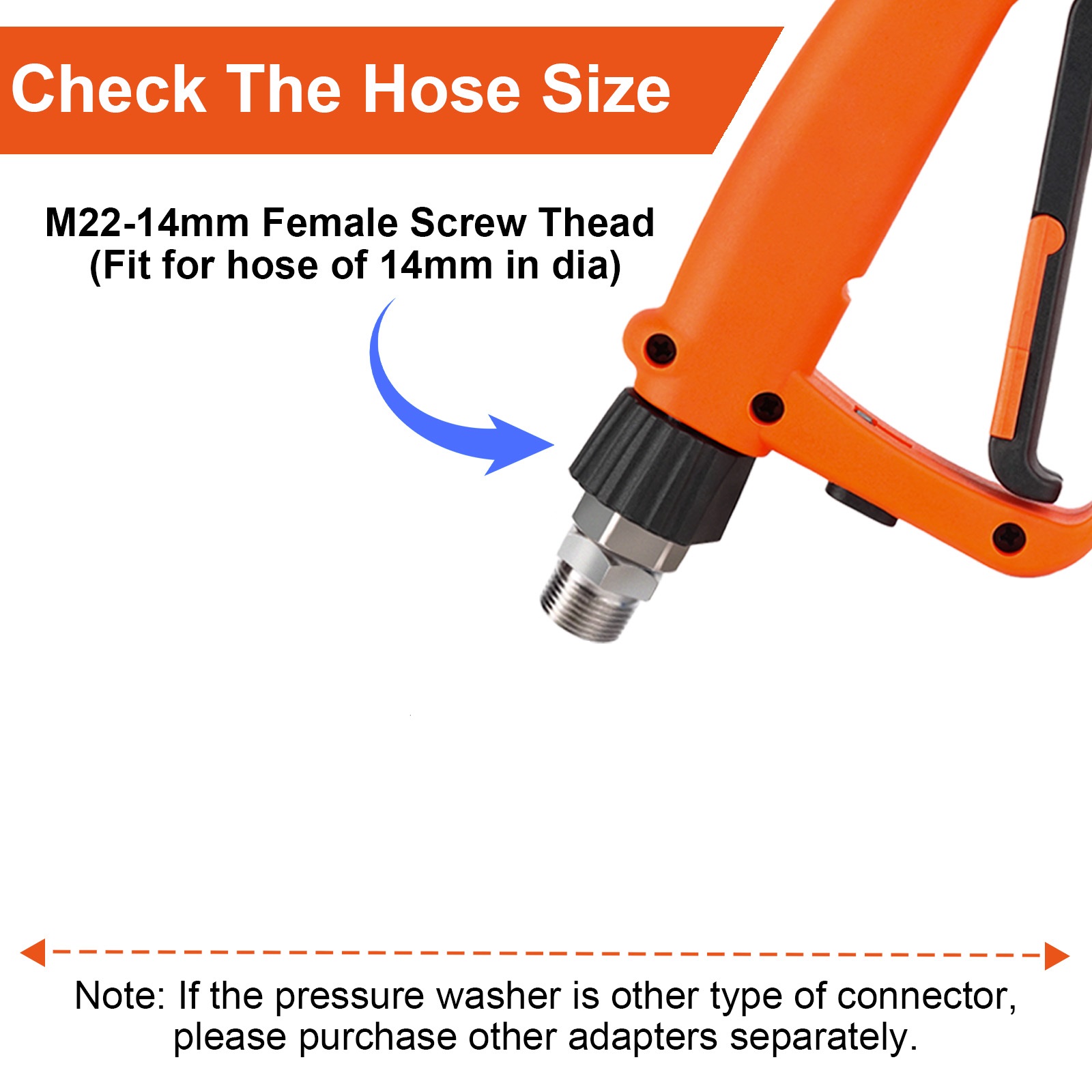 Kebtek Pressure Washer Gun 5200 PSI with Foam Cannon 1L & 5 Nozzle Tips, 1/4" Quick Connector
