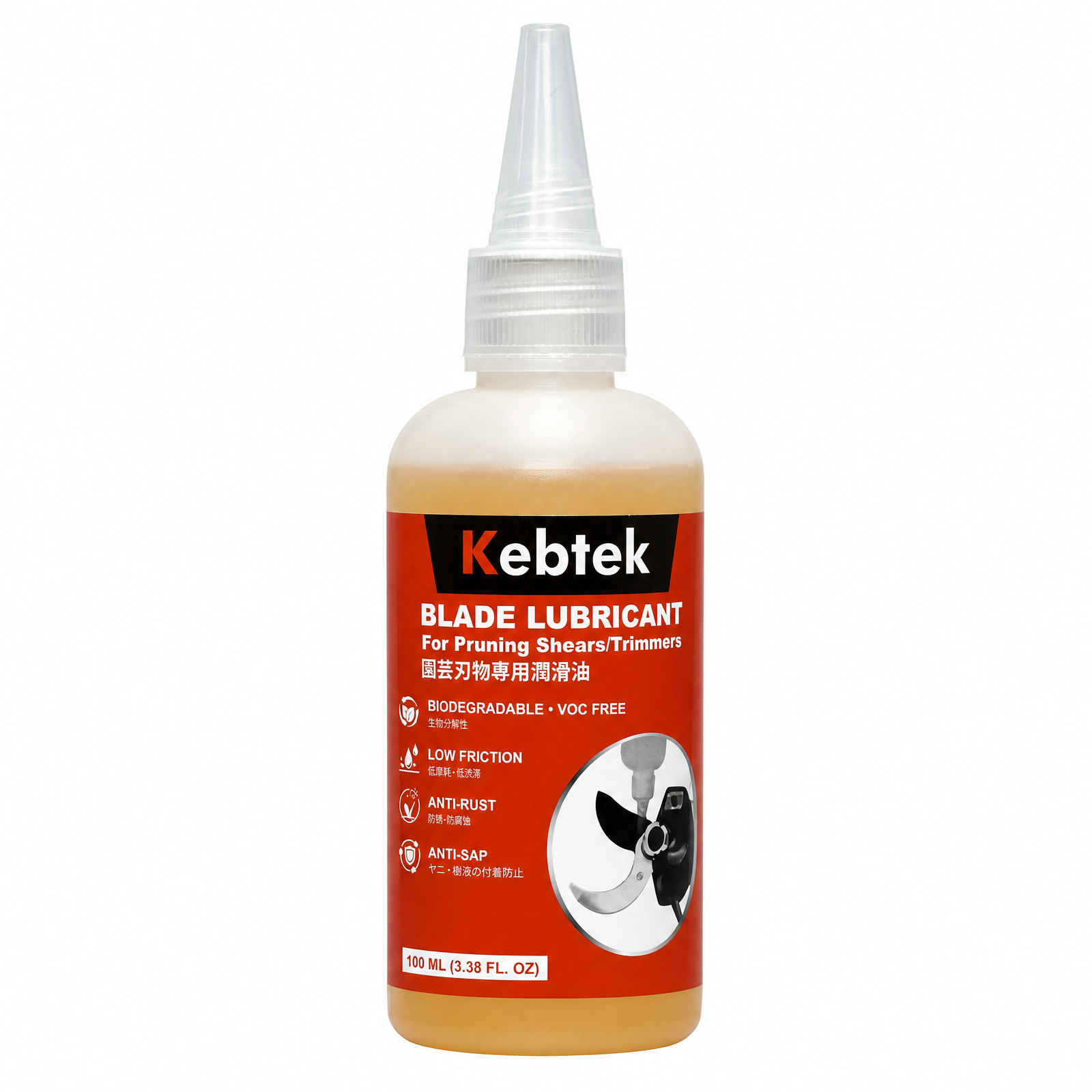 Kebtek Blade Lubricant for Pruning Shears, Biodegradable Tool Care 100ml