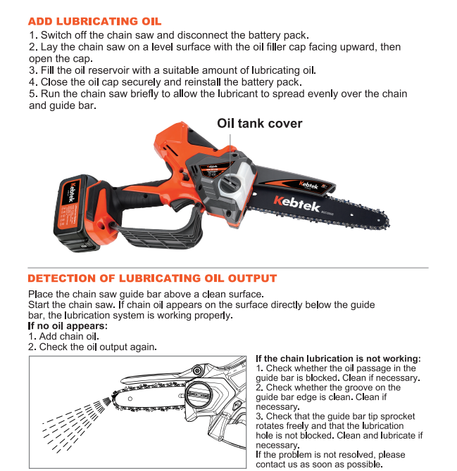 Kebtek KPRO 21V Cordless Brushless 8 inch Mini Chainsaw