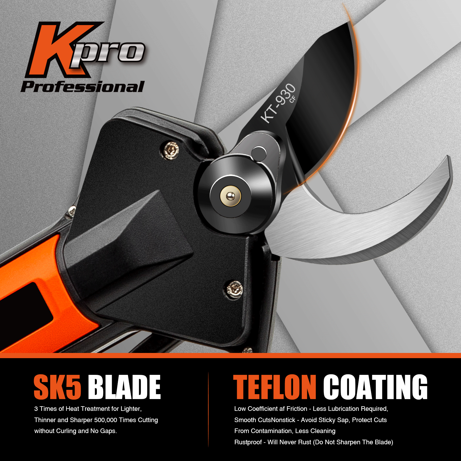 Kebtek Cordless Electric Pruning Shear, Cordless Pruner Battery Powered with 2PCS Backup Lithium Battery 2500mAh, 30mm -KT930(1.2 Inch) Cutting Diameter