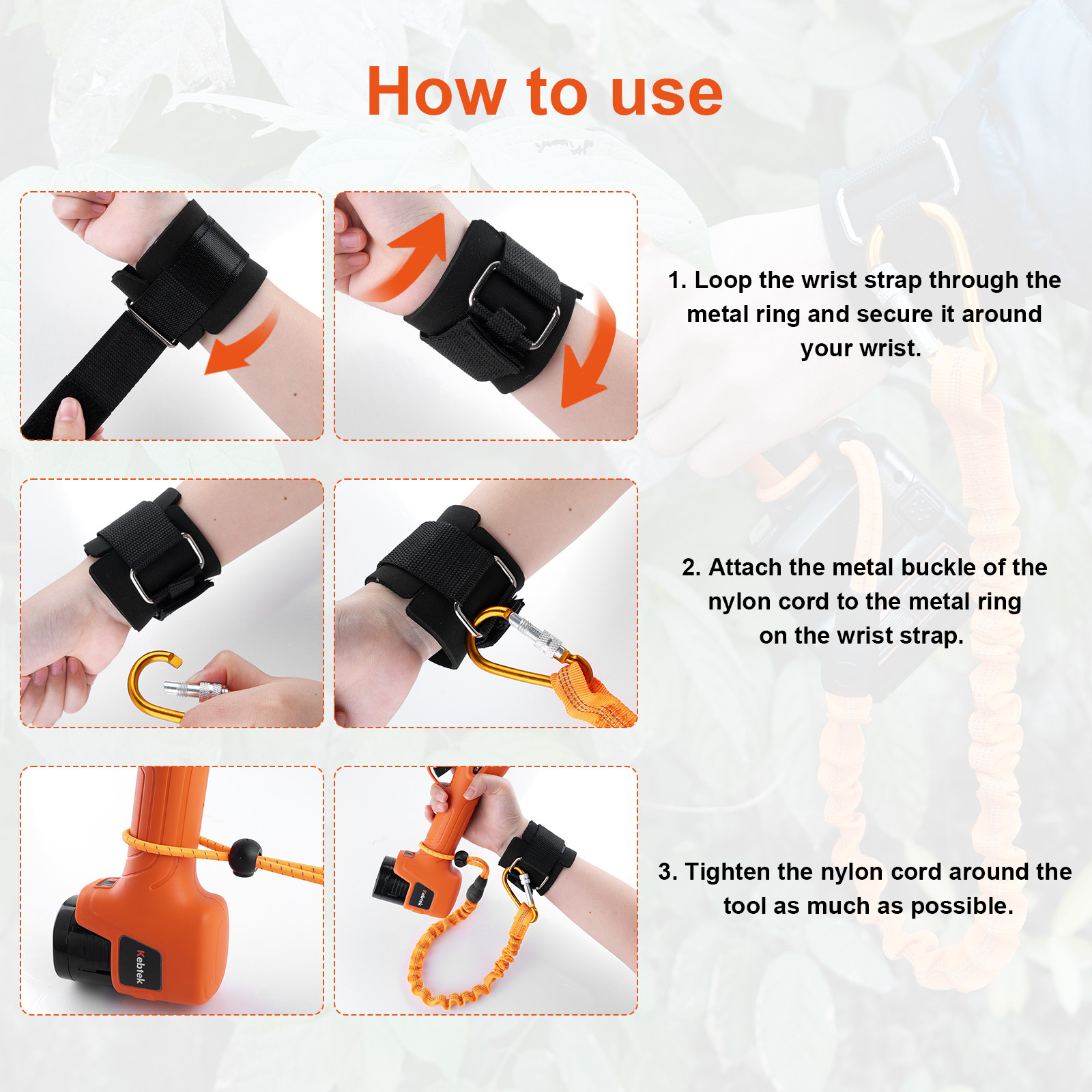 Retractable Safety Tool Leash- Can be tied to the wrist