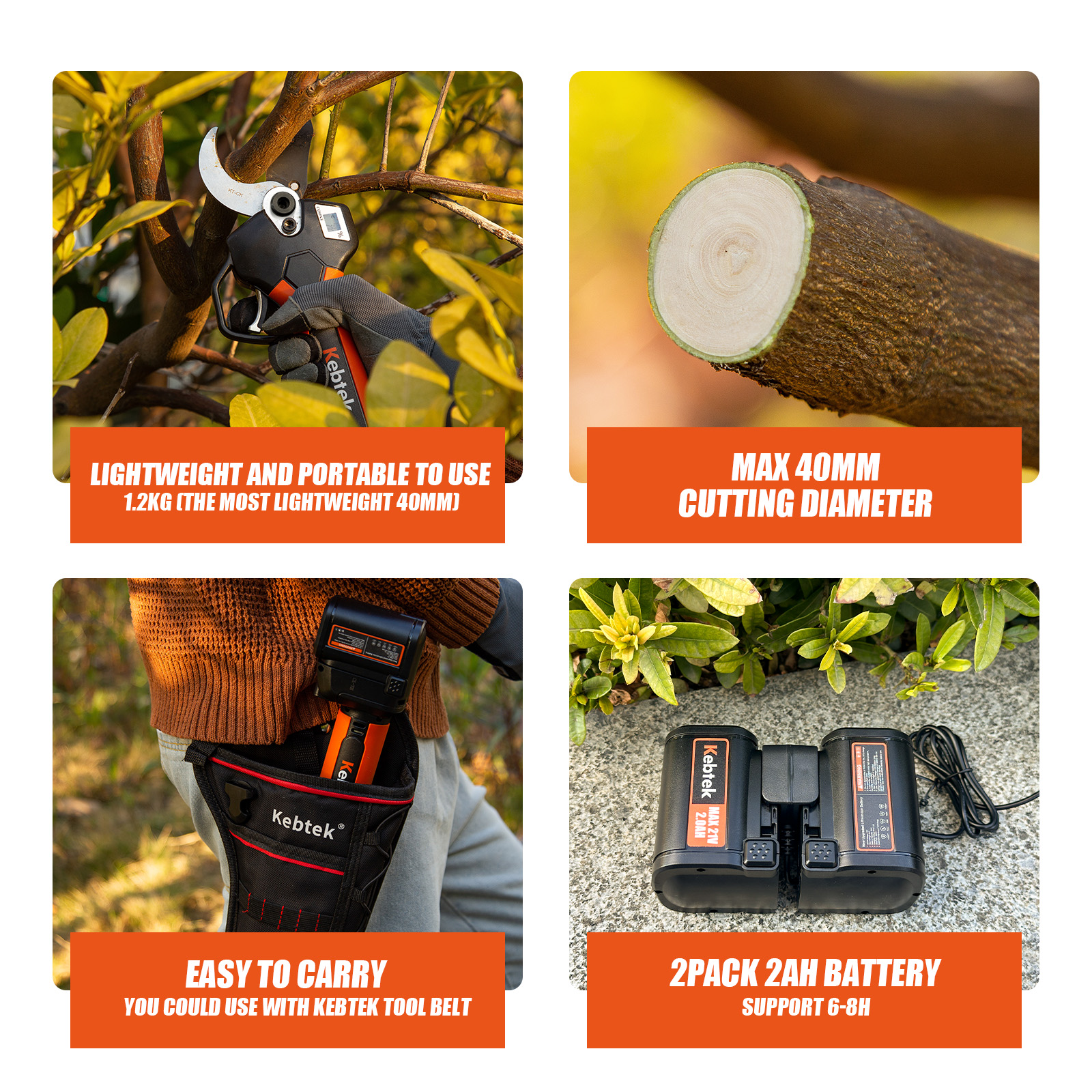 K-Pro 21V 40MM Electric Pruner with Pole (KT940 Pruner+Pole Set)