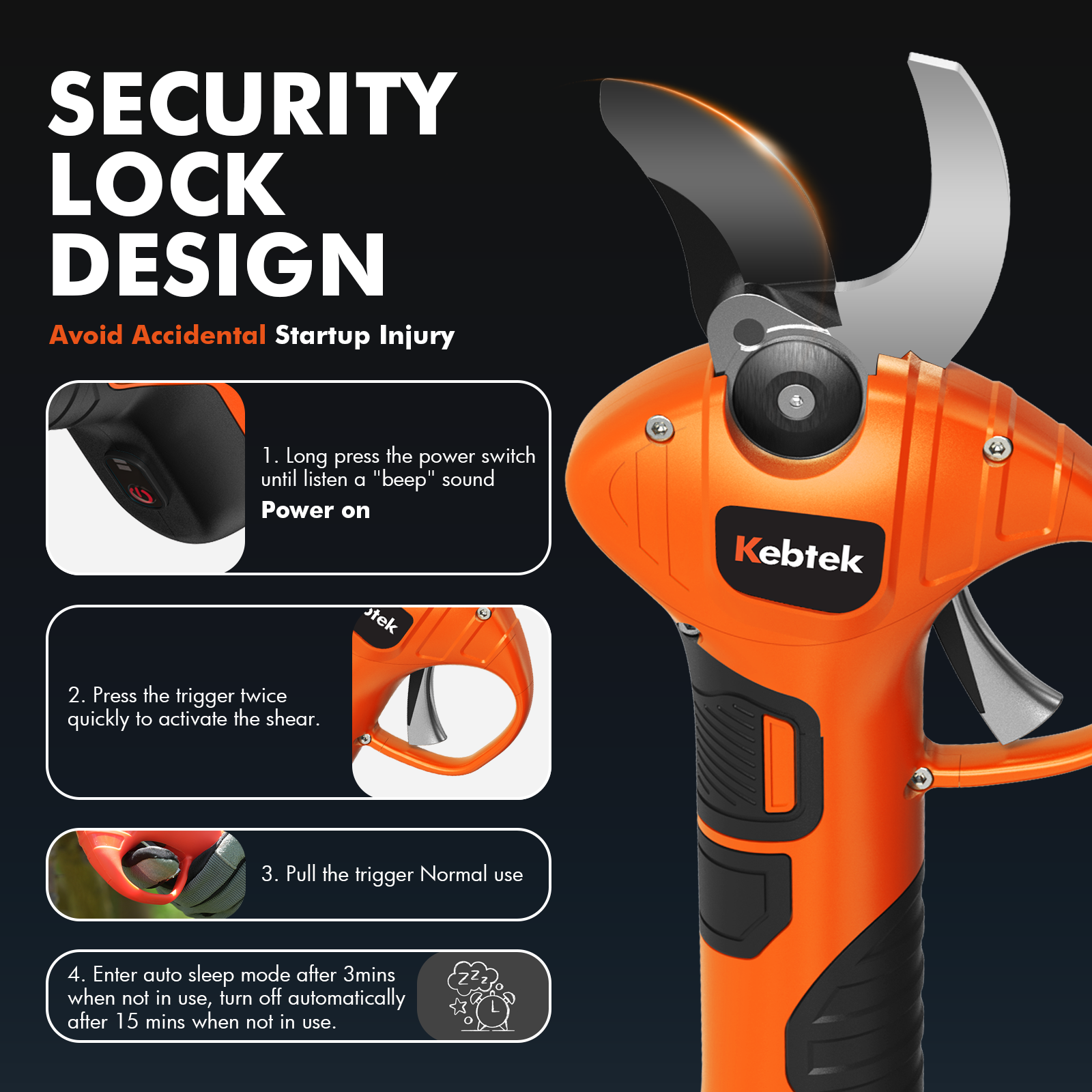 Electric Pruning Shears, Cordless Electric Pruner Battery Powered 7.2V, Tree Branch Pruner with 4AH Lithium Battery - 22mm (YD-6622)