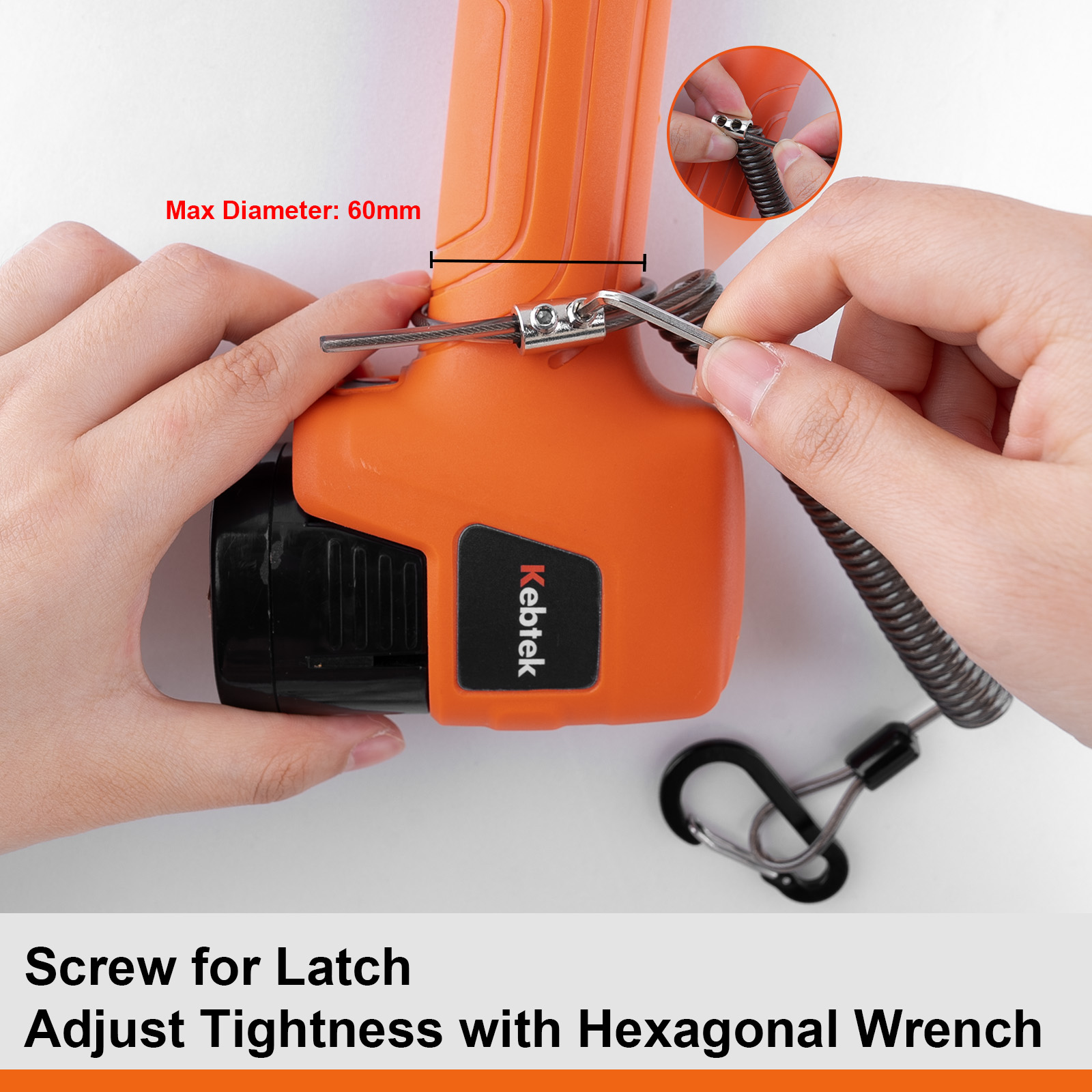 Telephone Rope Design Retractable Safety Tool Leash 