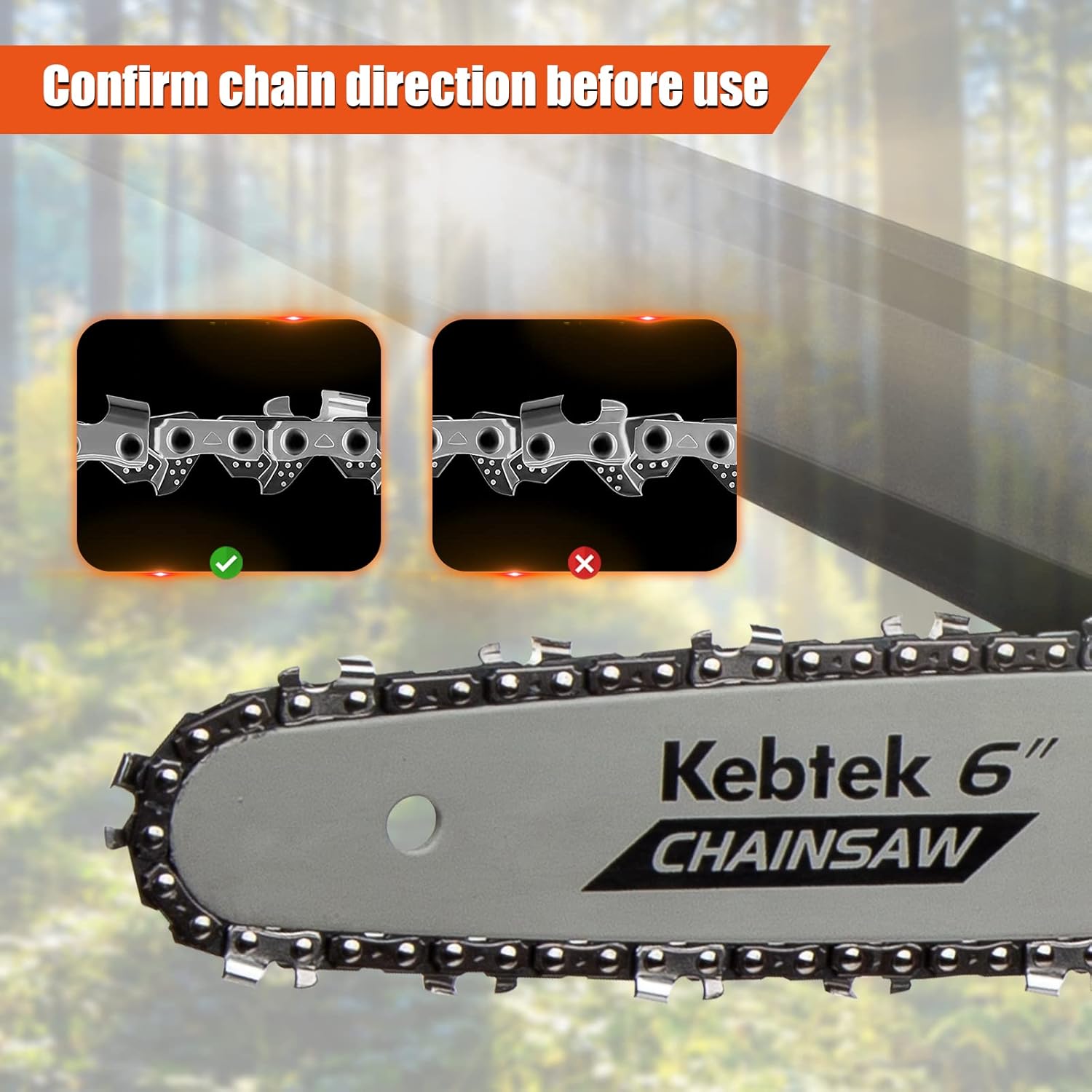 6 Inch Chainsaw Guide Plate & Chain for DLA-0017