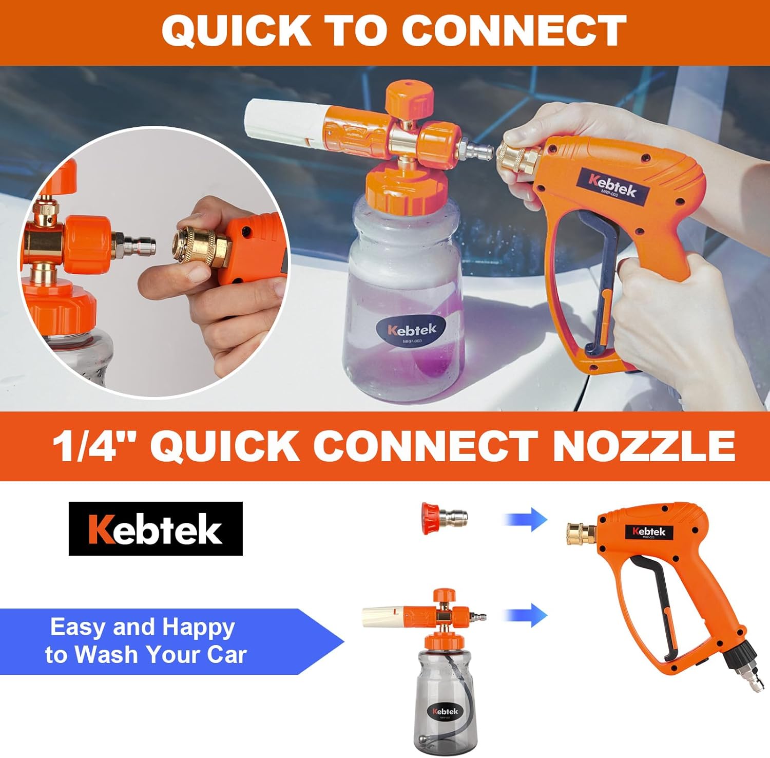 High Pressure Washer Gun 5200 PSI with Adapter