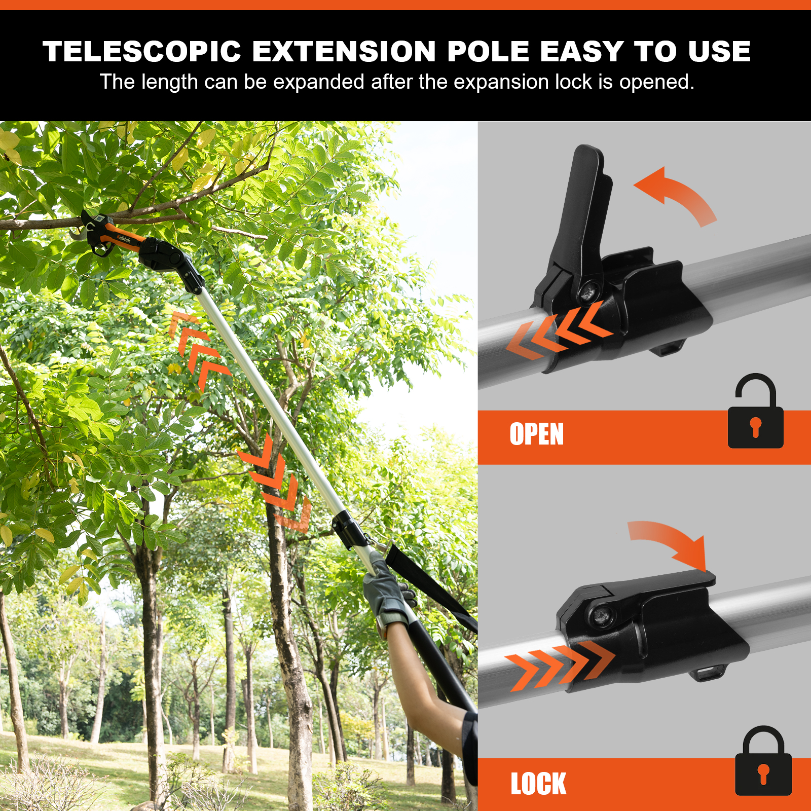 K-Pro 21V 40MM Electric Pruner with Pole (KT940 Pruner+Pole Set)