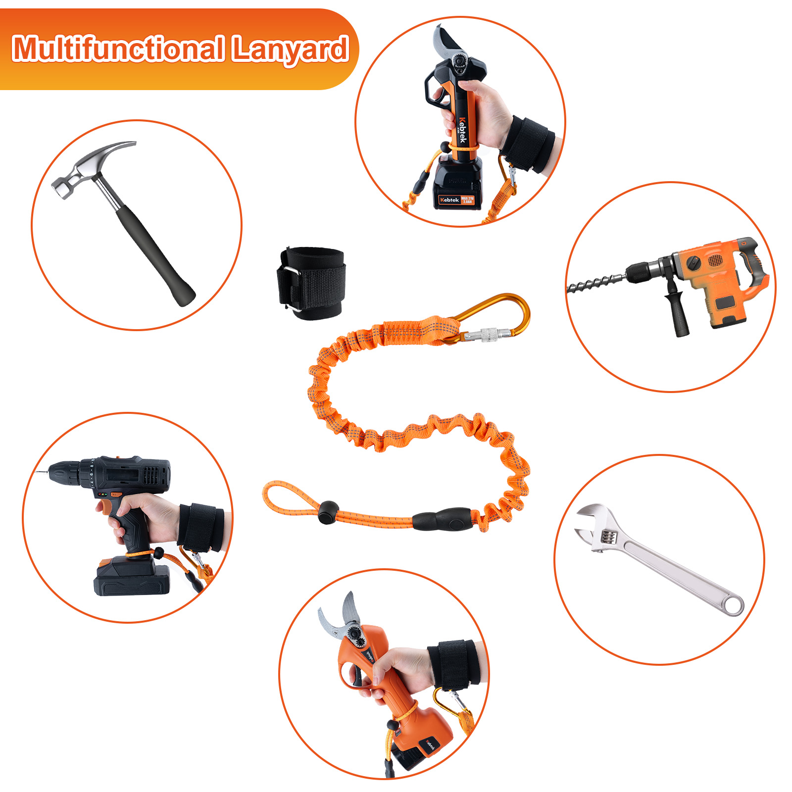 Retractable Safety Tool Leash- Can be tied to the wrist