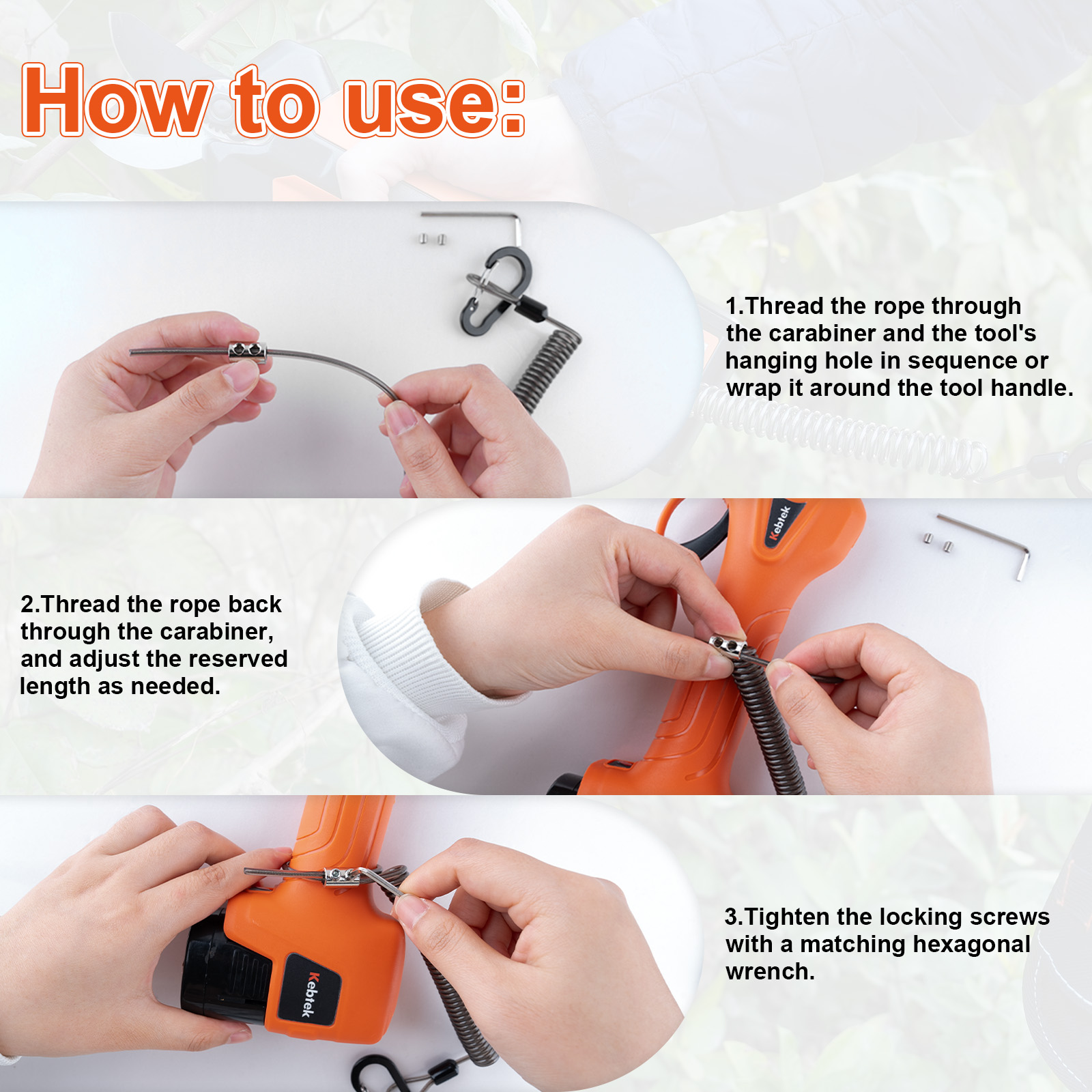 Telephone Rope Design Retractable Safety Tool Leash 