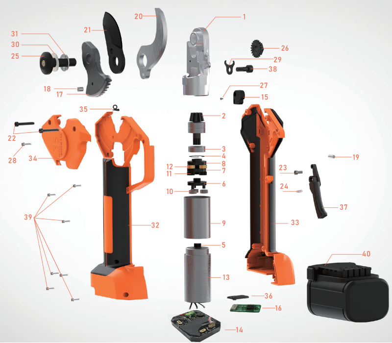 COMPONENTS for KT9035 Electric Pruner