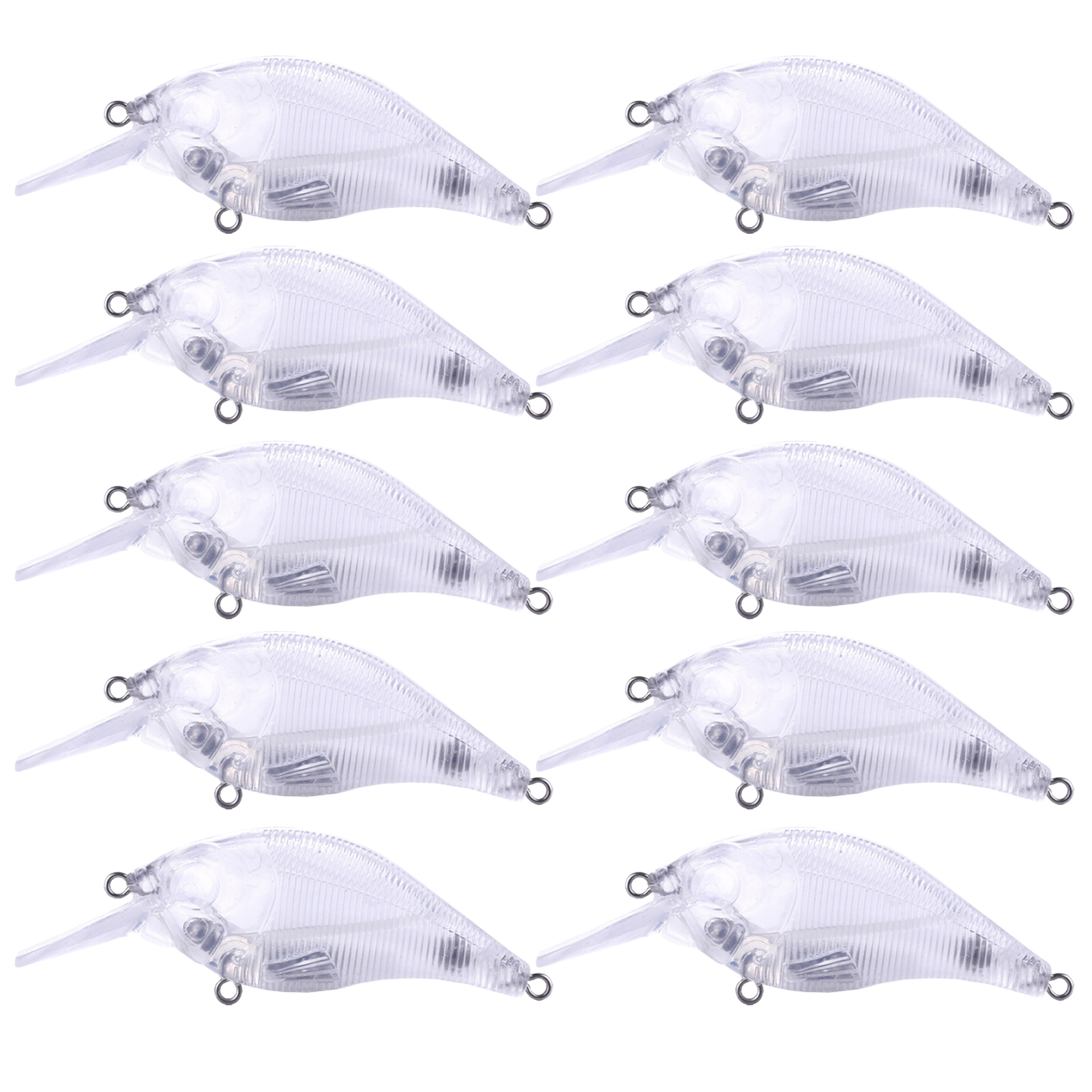 FREE FISHER 20pcs/Lot Crankbaits,Fishing Unpainted Lures,7.5cm 10g Blank Baits,DIY Crank Transparent Bait Embryo,Fishing Plugs 