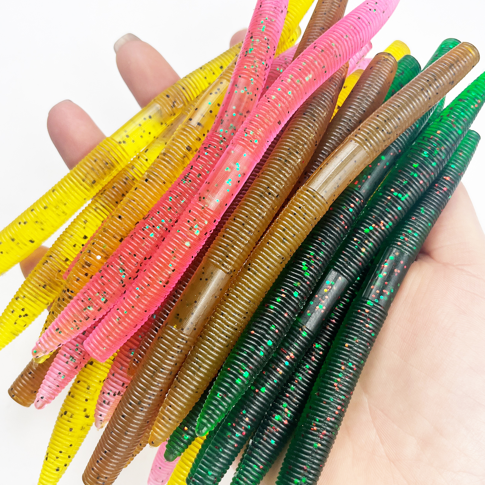 FREE FISHER 134pcs/Lot Soft Lures Set Worms Hooks Fishing Weights Sinker Bait Tying Tools for Freshwater/Saltwater Swimbaits Fishing Tackle Box