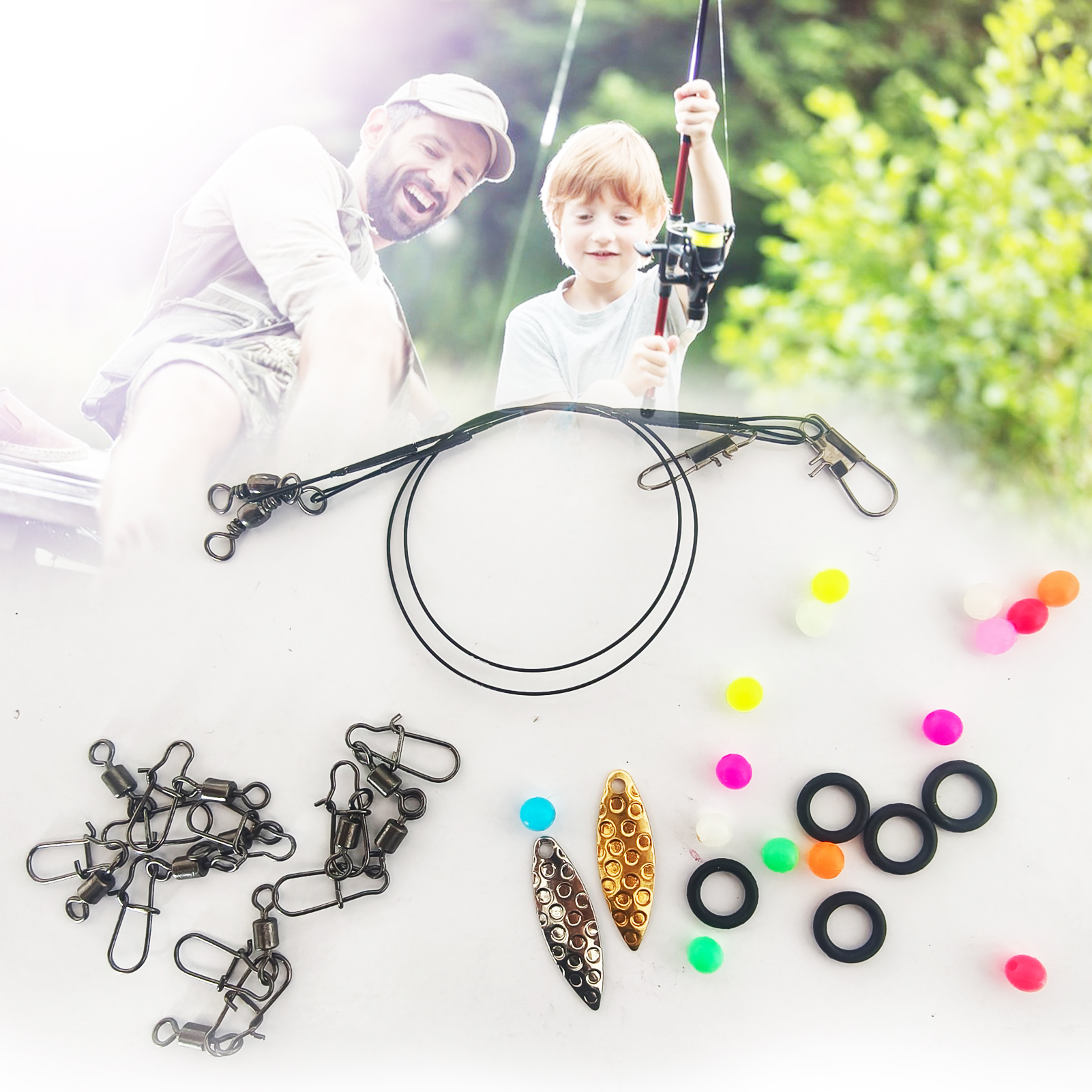 FREE FISHER 114pcs Fishing Lures Kit with Box,Soft Worms Hard Baits,Crankhooks Swivels Beads,Spinners Fishing Weights Sinkers for Bass Pike