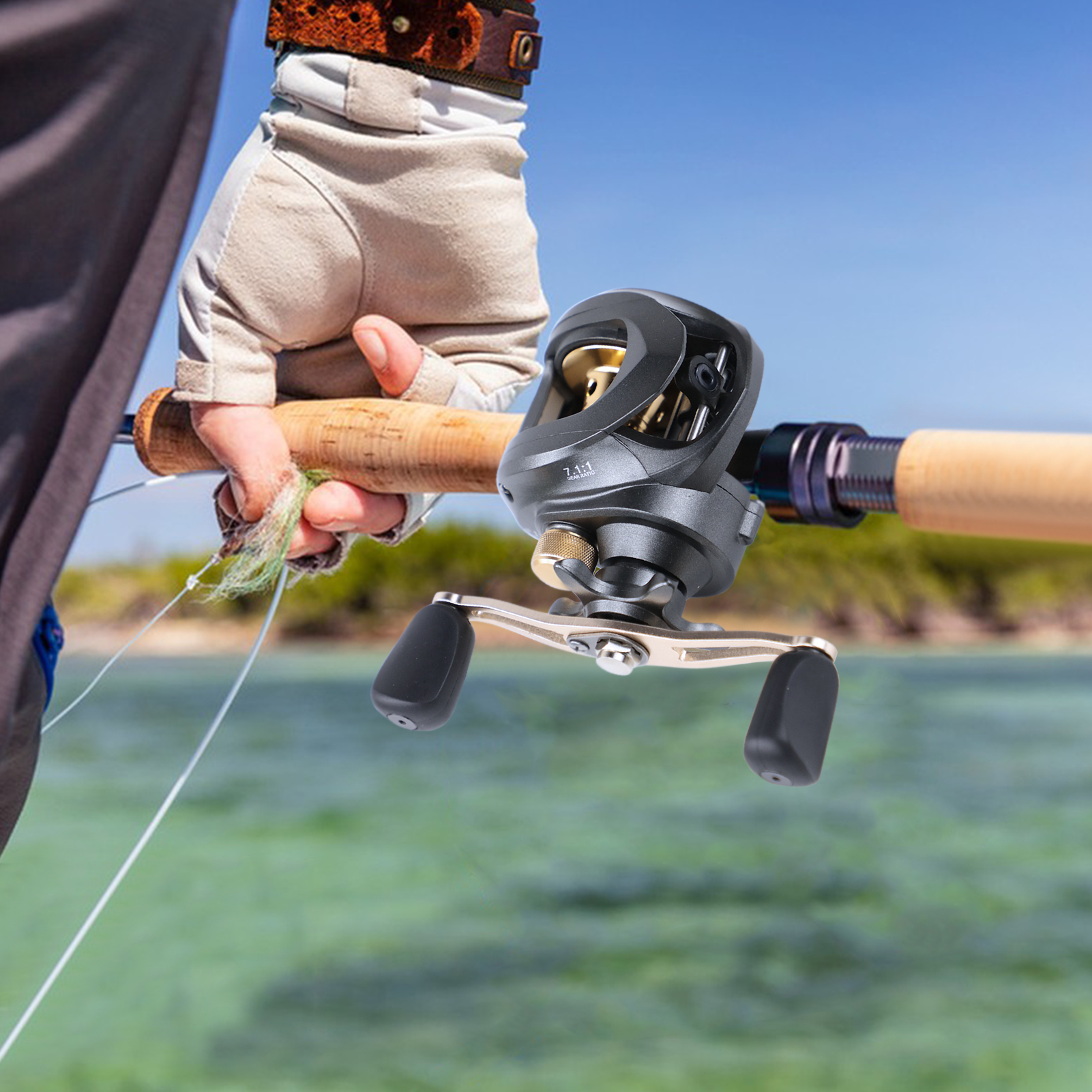 FREE FISHER Fishing Bait Casting Reel Metal Spool 7.1:1 Baitcaster Fishing Wheel 18+1BB Magnet Braking System Trolling Fish Reels