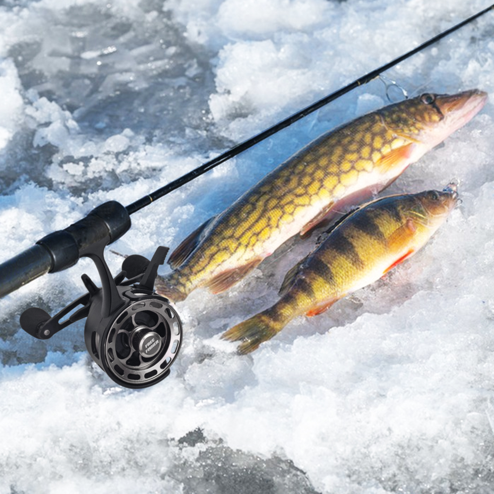 FREE FISHER Ice Fishing Reel Metal High Speed 3.2:1 Ultra Smooth Fishing Fly Wheel 3+1BB Portable Winter Fishing Raft Reel