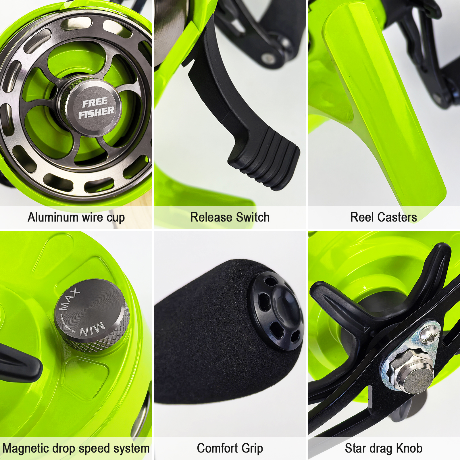 FREE FISHER Ice Fishing Reel Metal High Speed 3.2:1 Ultra Smooth Fishing Fly Wheel 3+1BB Portable Winter Fishing Raft Reel