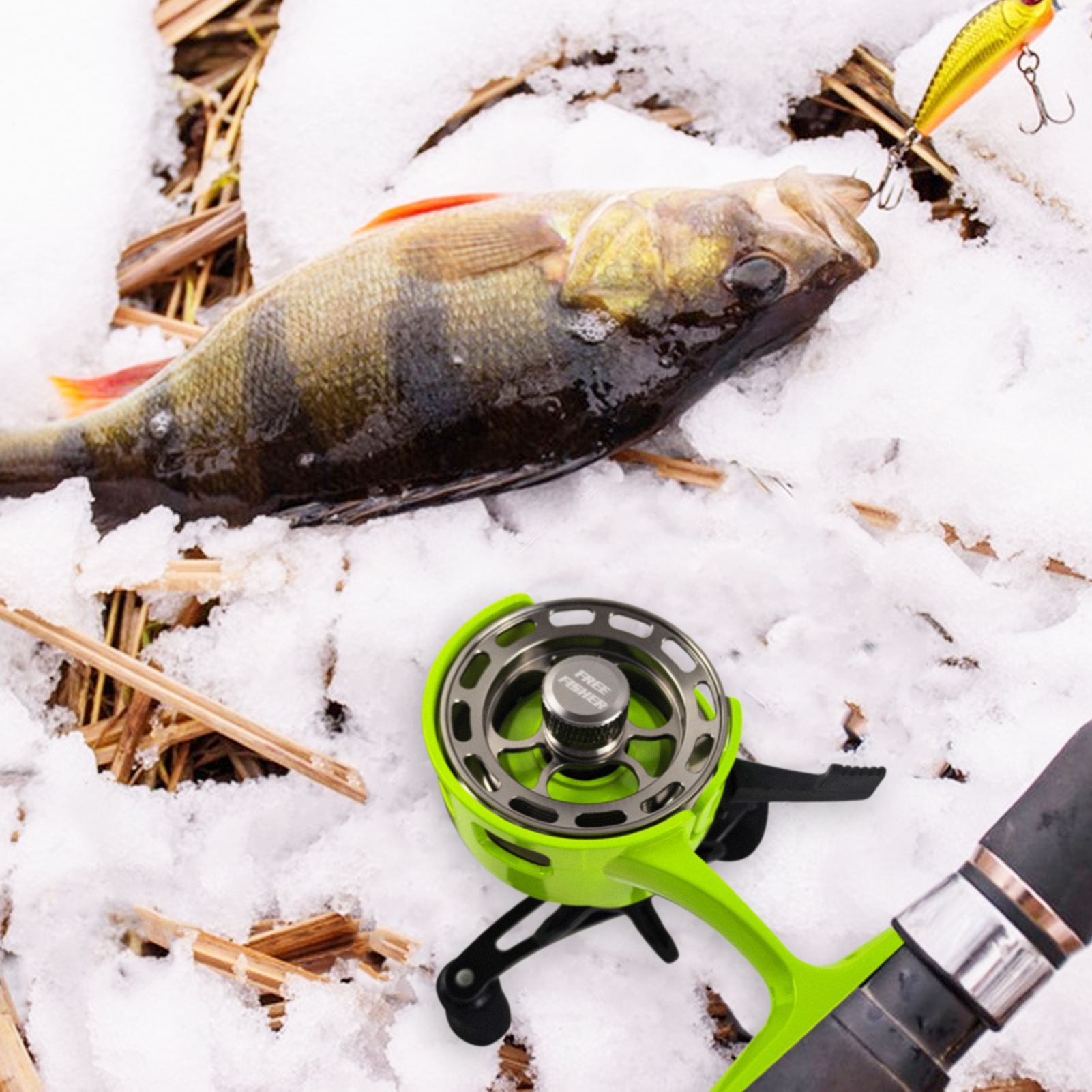 FREE FISHER Ice Fishing Reel Metal High Speed 3.2:1 Ultra Smooth Fishing Fly Wheel 3+1BB Portable Winter Fishing Raft Reel