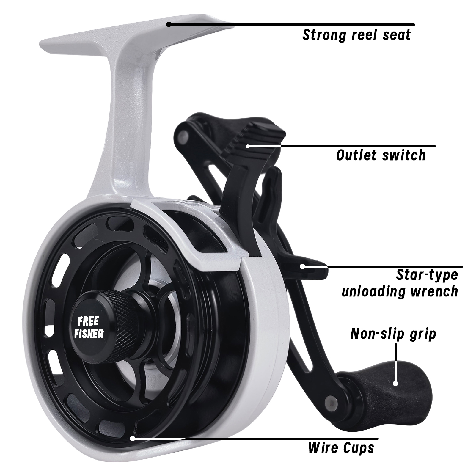 FREE FISHER Ice Fishing Reel Metal High Speed 3.2:1 Ultra Smooth Fishing Fly Wheel 3+1BB Portable Winter Fishing Raft Reel