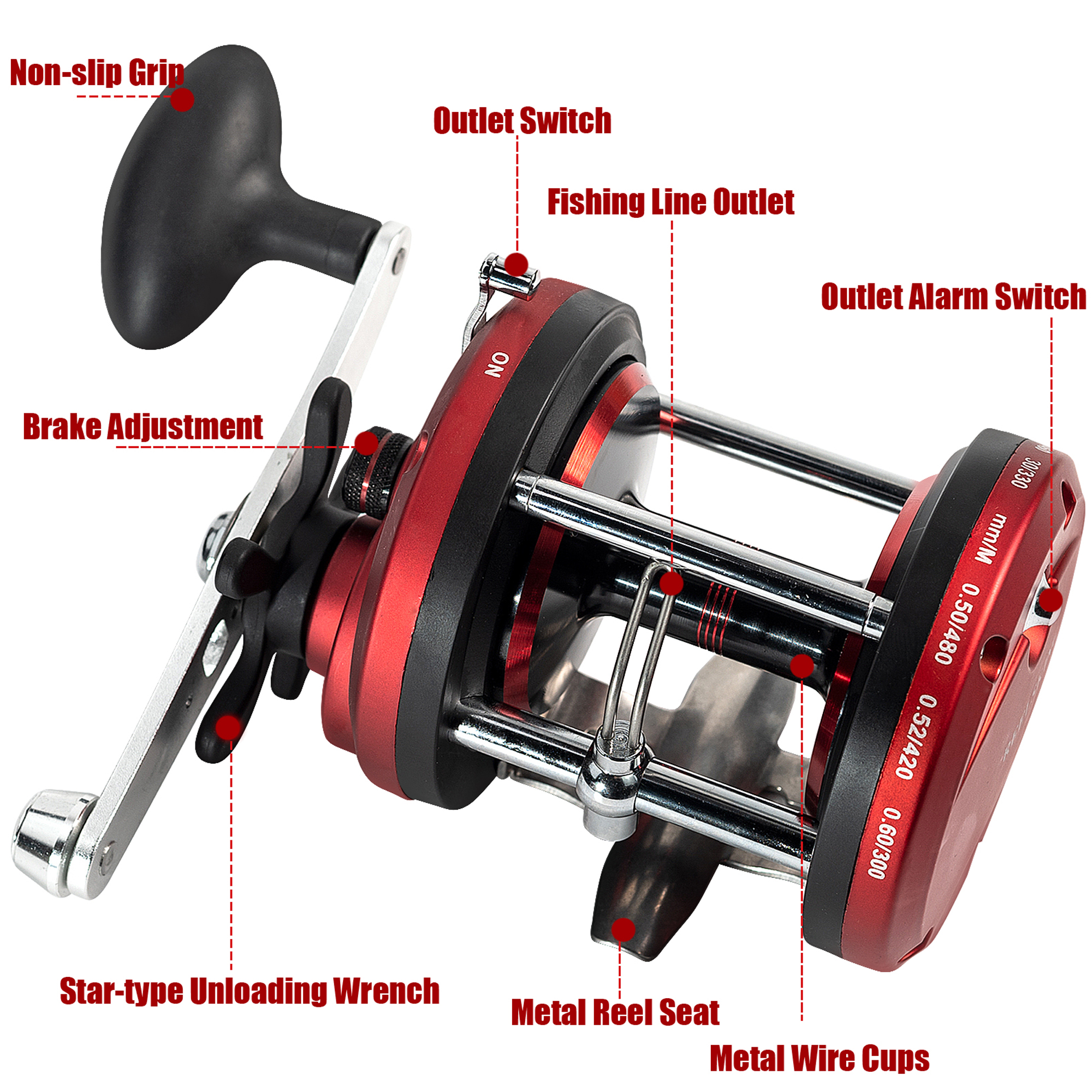 FREE FISHER 1pcs Fishing Drum Reel Metal Spool Right Hand 12BB Strong Trolling Reels Boat Sea Fishing Wheels Spinning Bait Casting Fish Reels