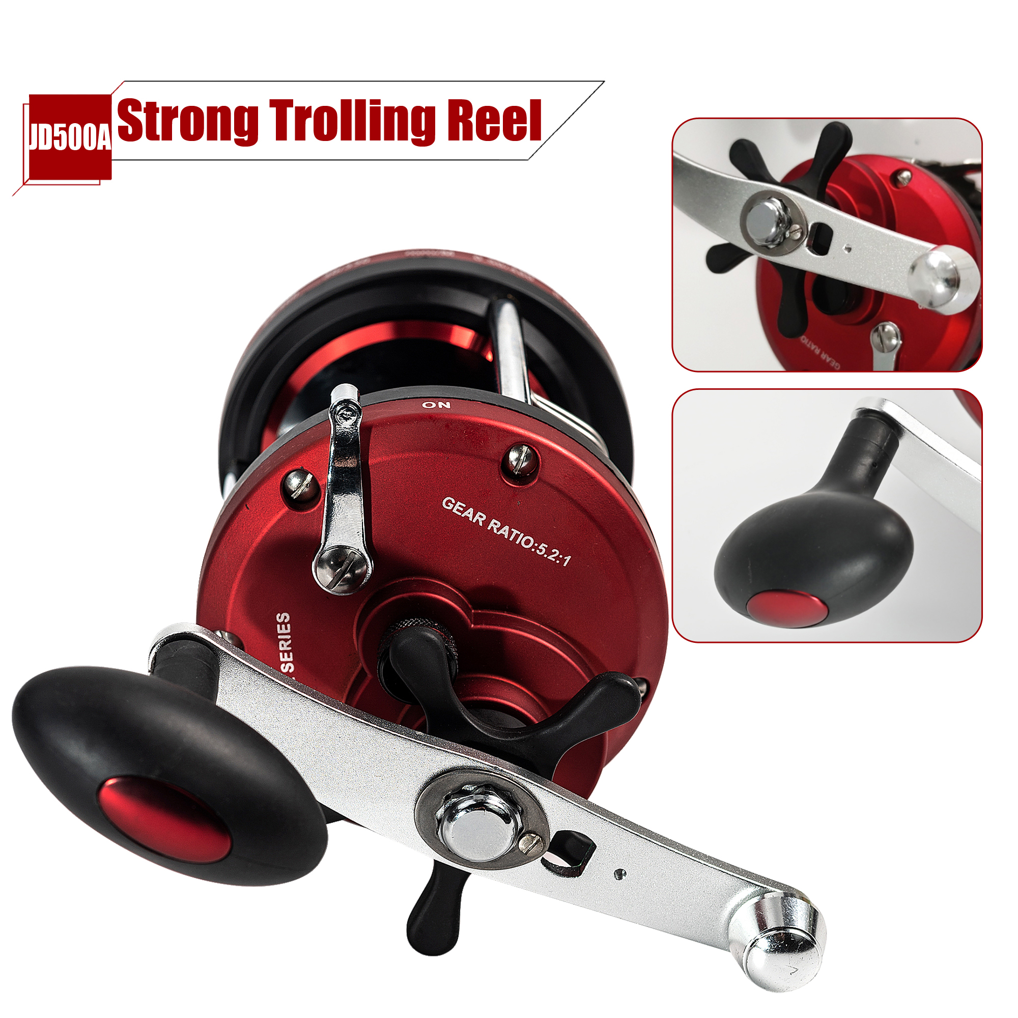 FREE FISHER 1pcs Fishing Drum Reel Metal Spool Right Hand 12BB Strong Trolling Reels Boat Sea Fishing Wheels Spinning Bait Casting Fish Reels