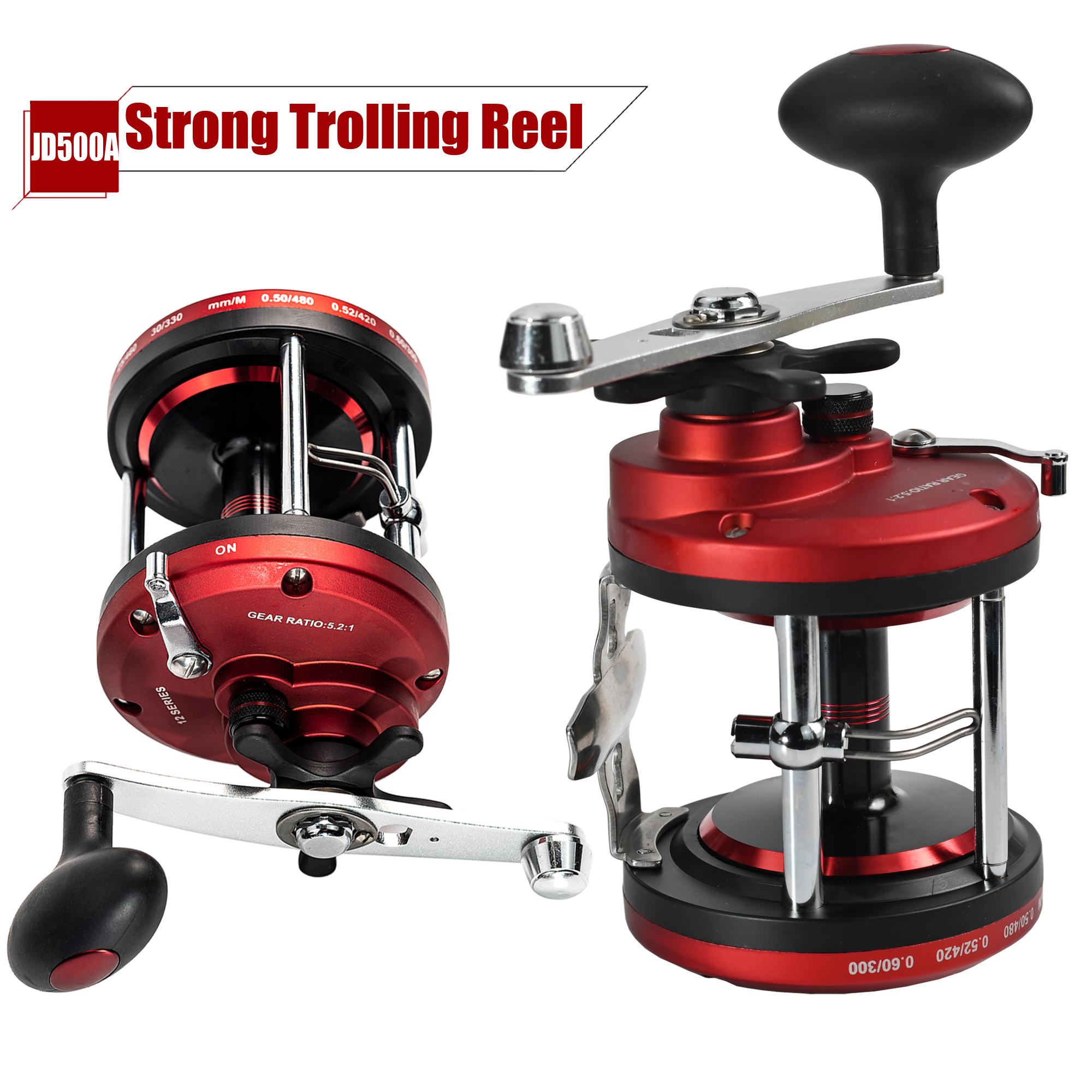 FREE FISHER 1pcs Fishing Drum Reel Metal Spool Right Hand 12BB Strong Trolling Reels Boat Sea Fishing Wheels Spinning Bait Casting Fish Reels