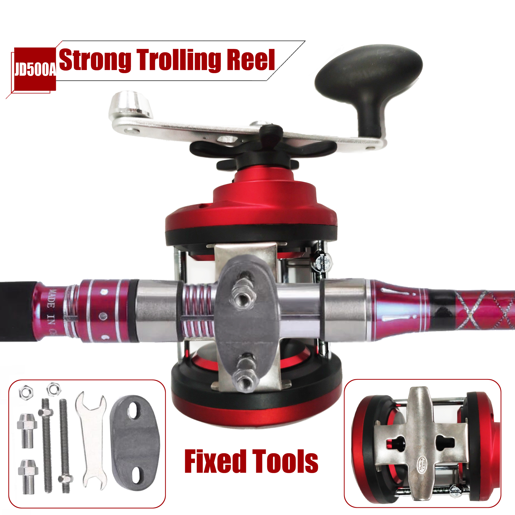FREE FISHER 1pcs Fishing Drum Reel Metal Spool Right Hand 12BB Strong Trolling Reels Boat Sea Fishing Wheels Spinning Bait Casting Fish Reels