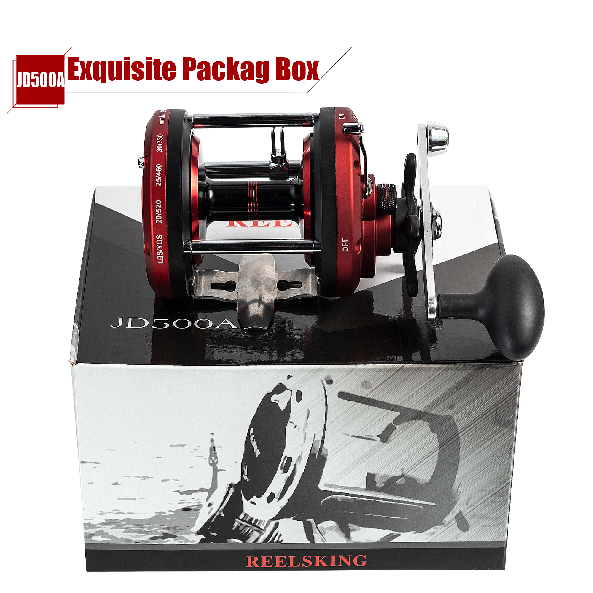 FREE FISHER 1pcs Fishing Drum Reel Metal Spool Right Hand 12BB Strong Trolling Reels Boat Sea Fishing Wheels Spinning Bait Casting Fish Reels