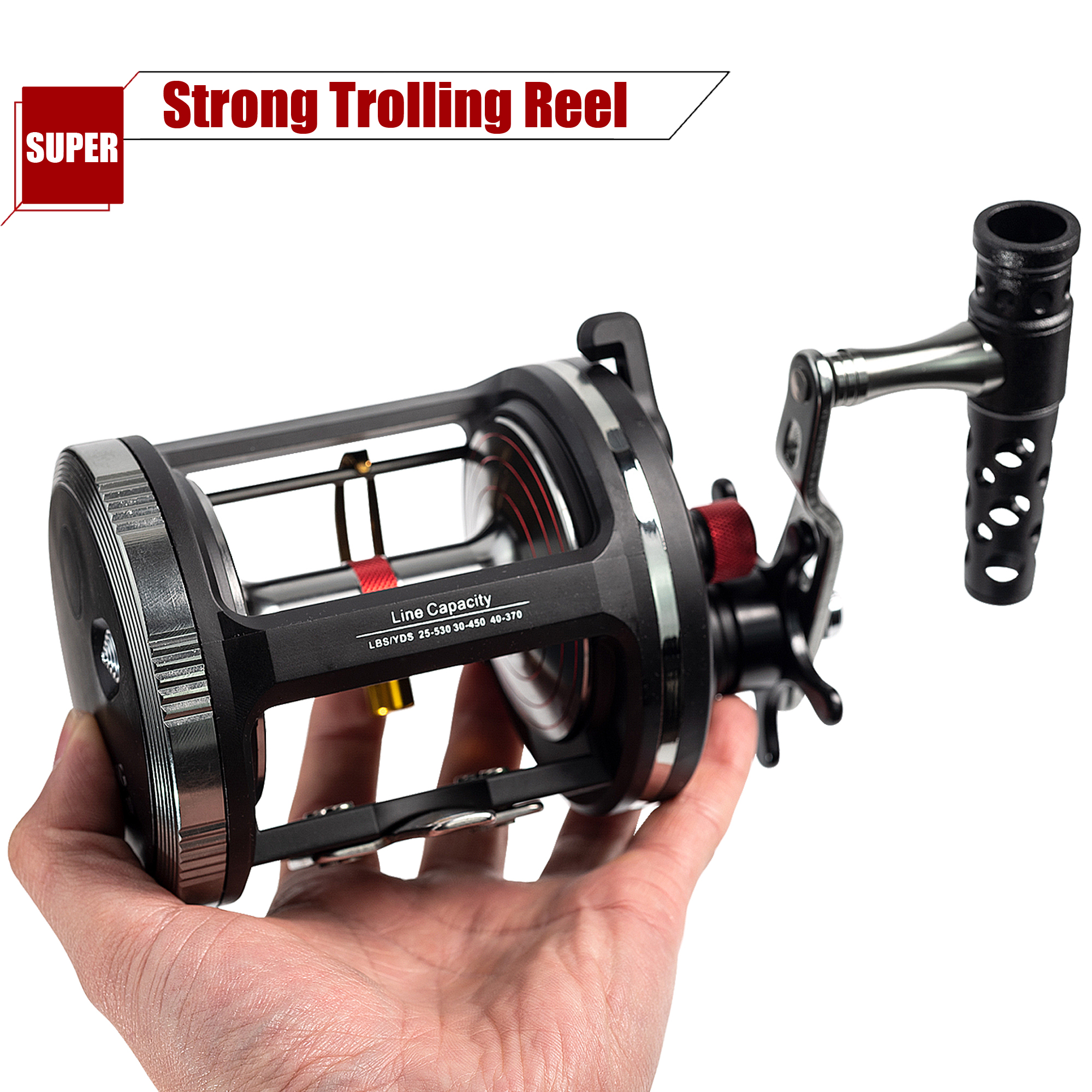 FREE FISHER 1pcs Trolling Fishing Reel Metal Spool Strong Drag Drum 20KG Max Drag Right Hand 14+1BB Spinning Wheel Saltwater Casting Reels