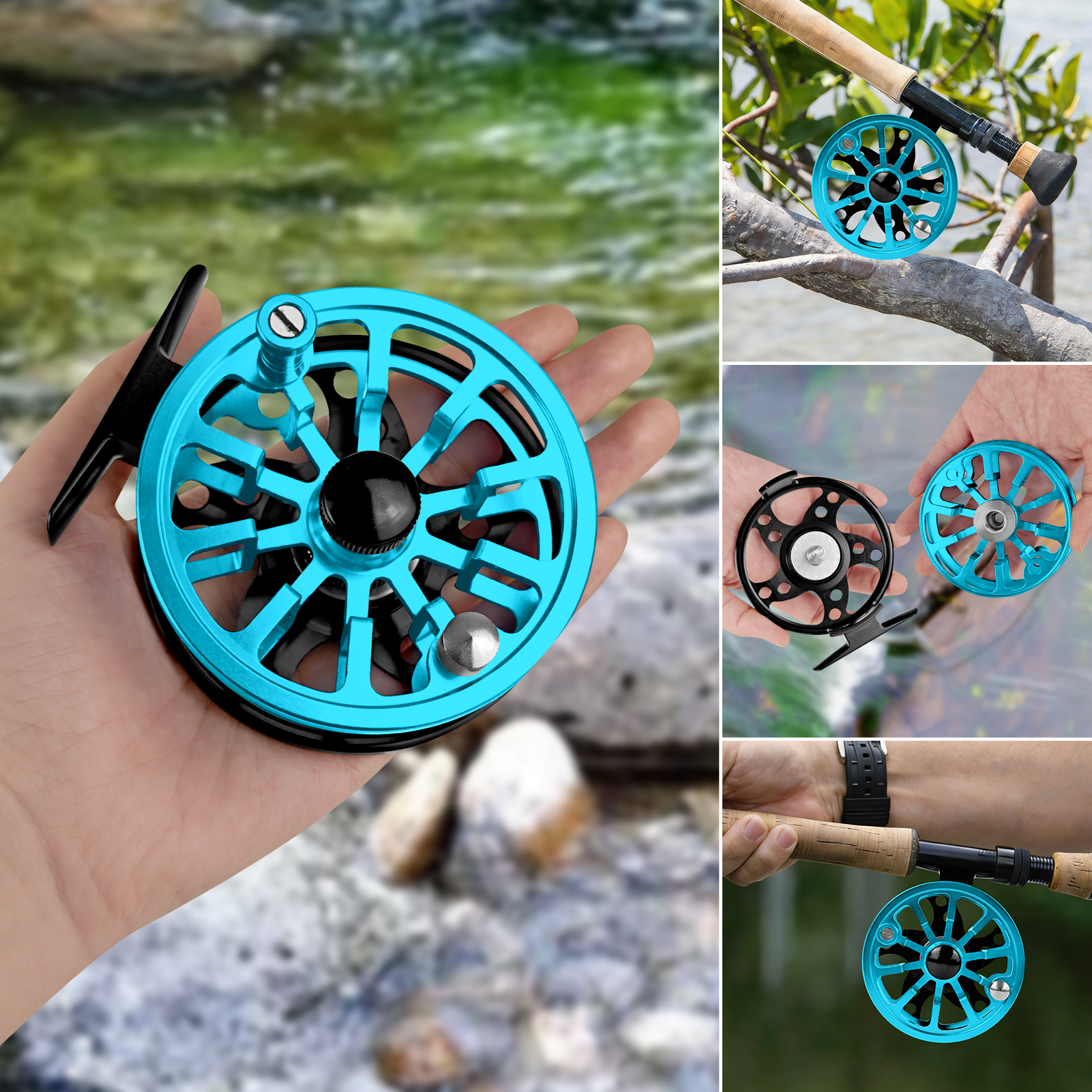 FREE FISHER Fly Fishing Reels,Aluminum Alloy Fly Reel,2+1BB Anti-Corrosion Bearings Ultra-Smooth Drag System CNC-Machined Wheel