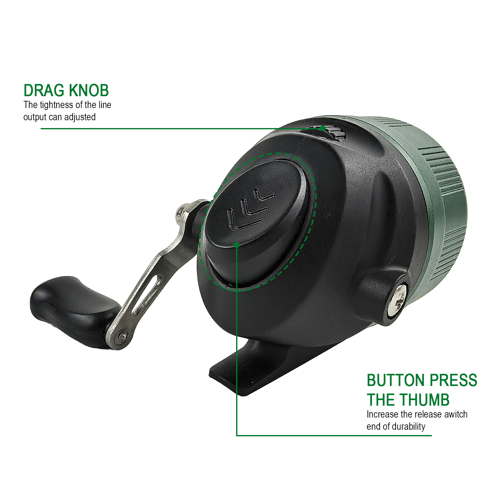 FREE FISHER Fishing Bait Casting Reel,Fishing Slingshot Wheel,2BB Speed Ratio 4.3:1 Metal Spincast Reel for Freshwater/Saltwater 