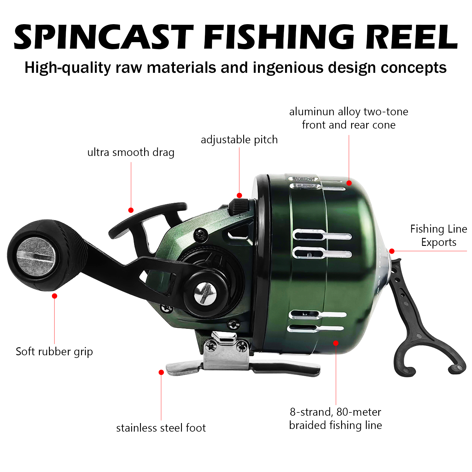 FREE FISHER Fish Shotting Reel,Full-Metal 7BB Gear Ratio 3.9:1 Fishing Bait Casting Wheel, CNC Alloy Spincast Reel,Spinning Reel