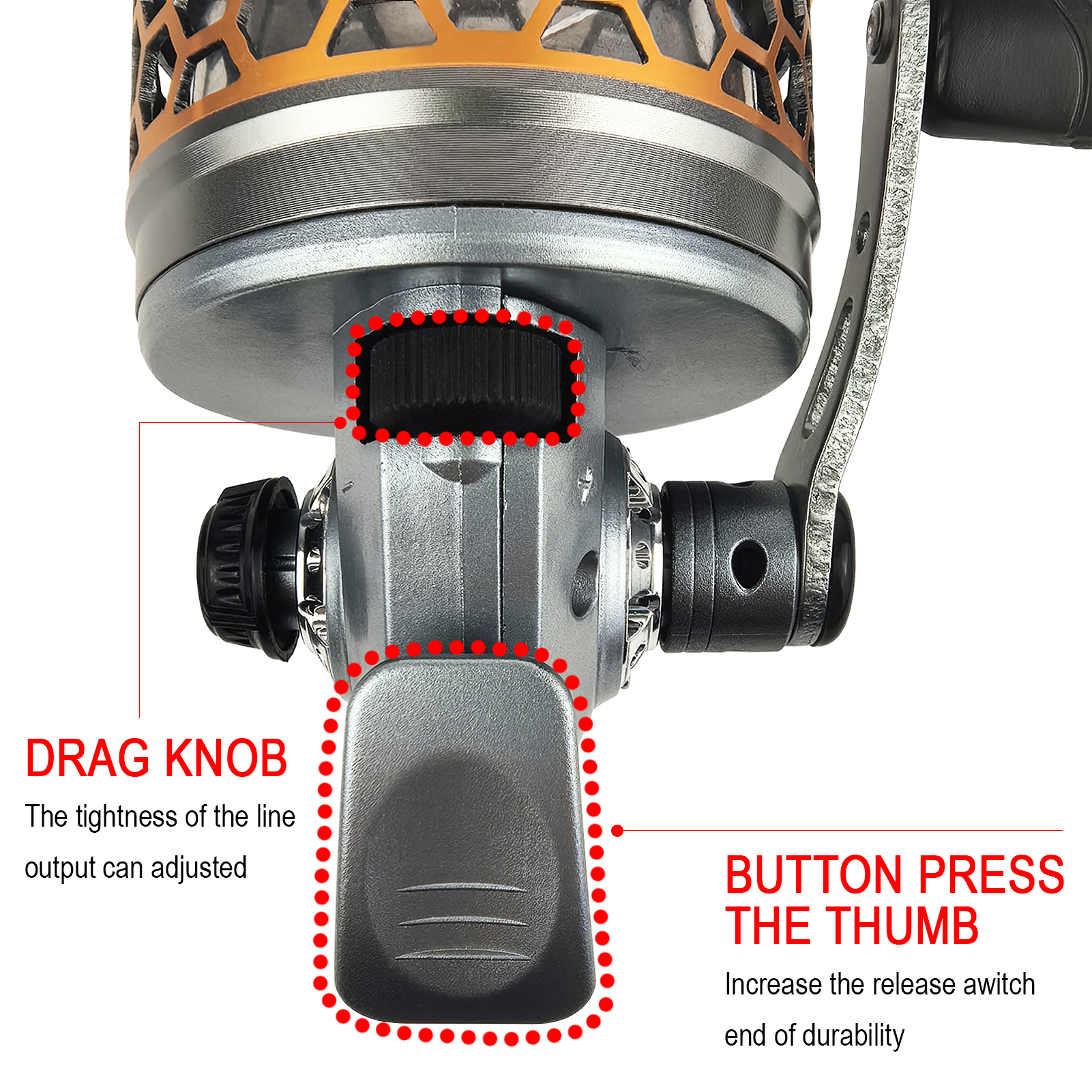 FREE FISHER Fish Shotting Reel,Metal Spool 3+1BB Spinning Reel,Gear Ratio 3.9:1 Fishing Bait Casting Wheel,Quality Spincast Reel 