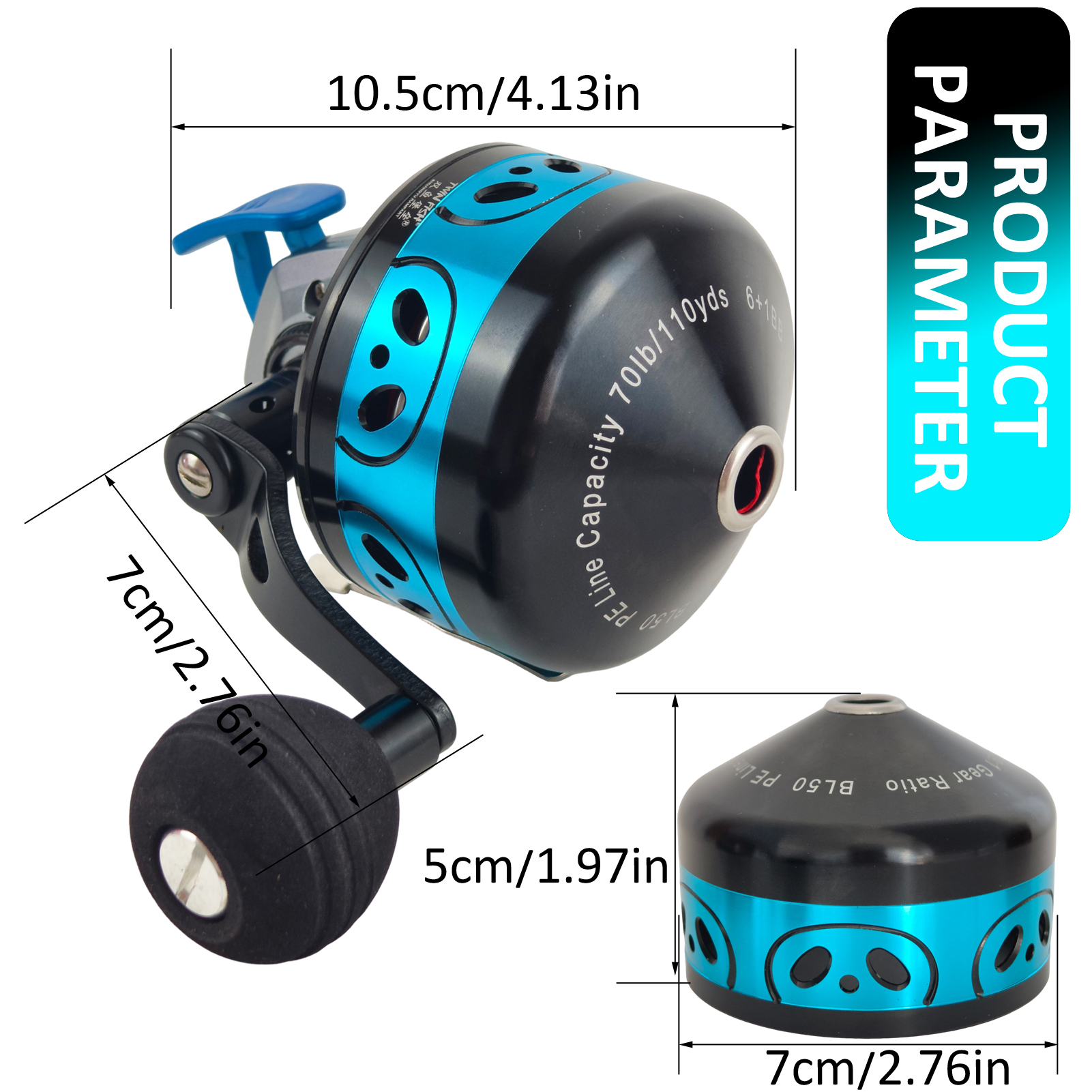 FREE FISHER Fish Shotting Reel,Gear Ratio 3.9:1 Spincast Fishing Wheel,CNC Aluminium Alloy Hollow 7BB Metal Arm Slingshot Reels