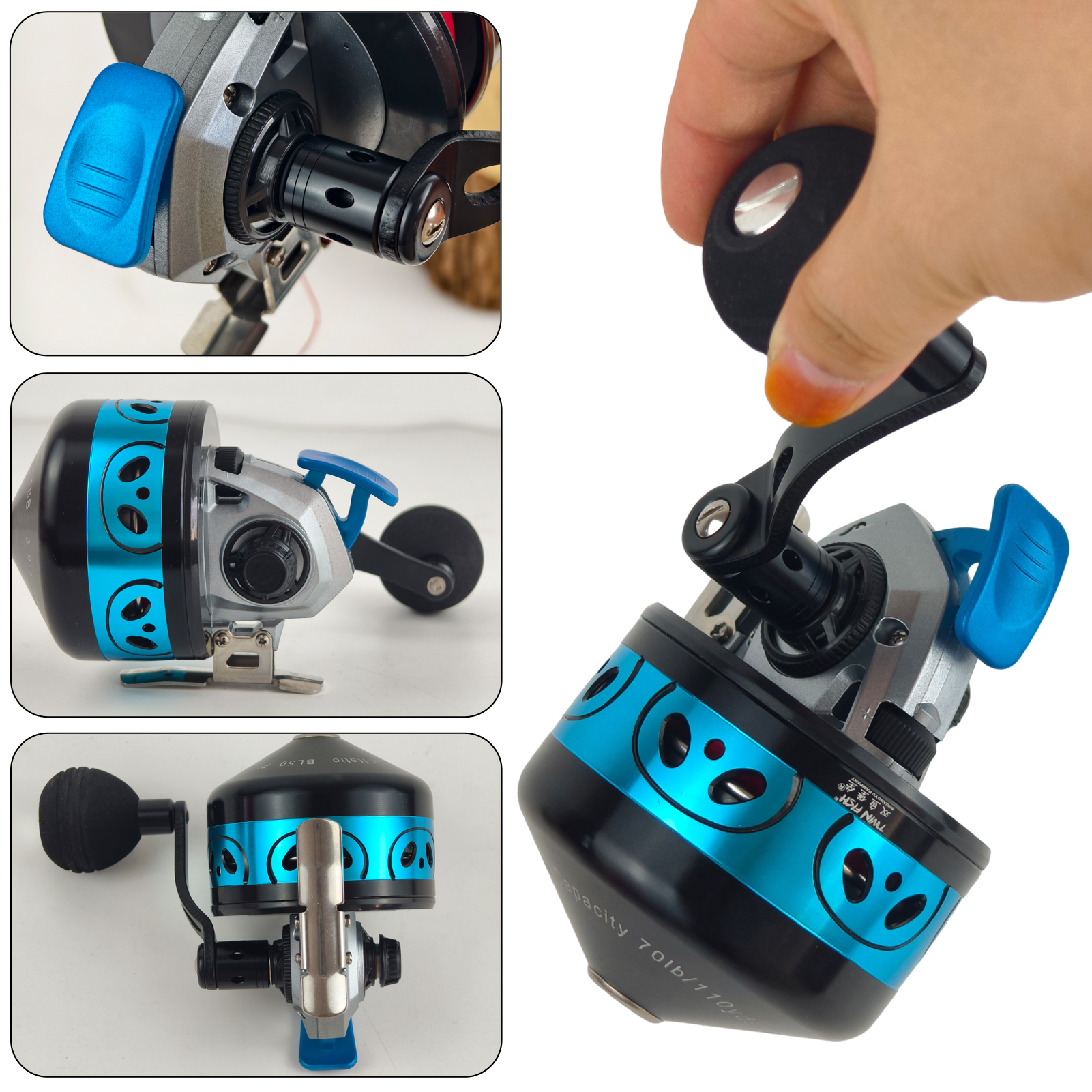 FREE FISHER Fish Shotting Reel,Gear Ratio 3.9:1 Spincast Fishing Wheel,CNC Aluminium Alloy Hollow 7BB Metal Arm Slingshot Reels