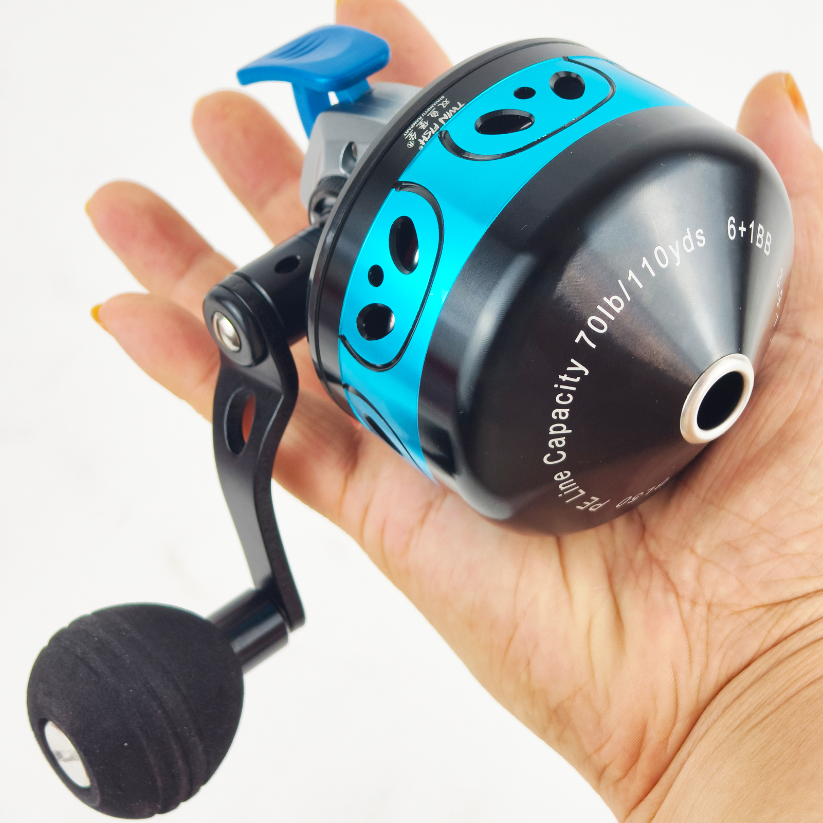 FREE FISHER Fish Shotting Reel,Gear Ratio 3.9:1 Spincast Fishing Wheel,CNC Aluminium Alloy Hollow 7BB Metal Arm Slingshot Reels