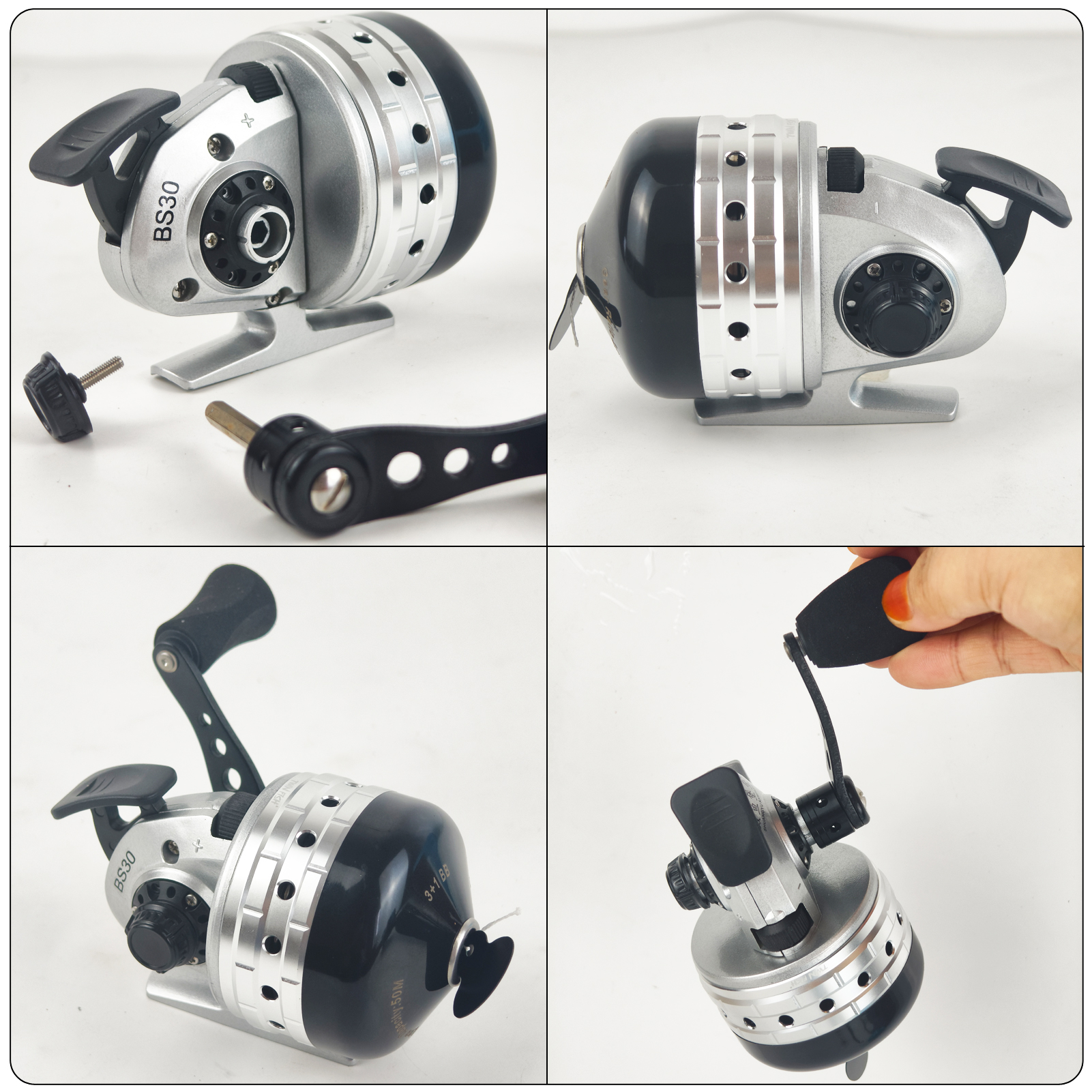 FREE FISHER Closed Spincast Fishing Reel,Slingshot Bow Bowfishing Reels,3+1BB Gear Ratio 3.9:1 Alloy Hollow Fish Shotting Wheel