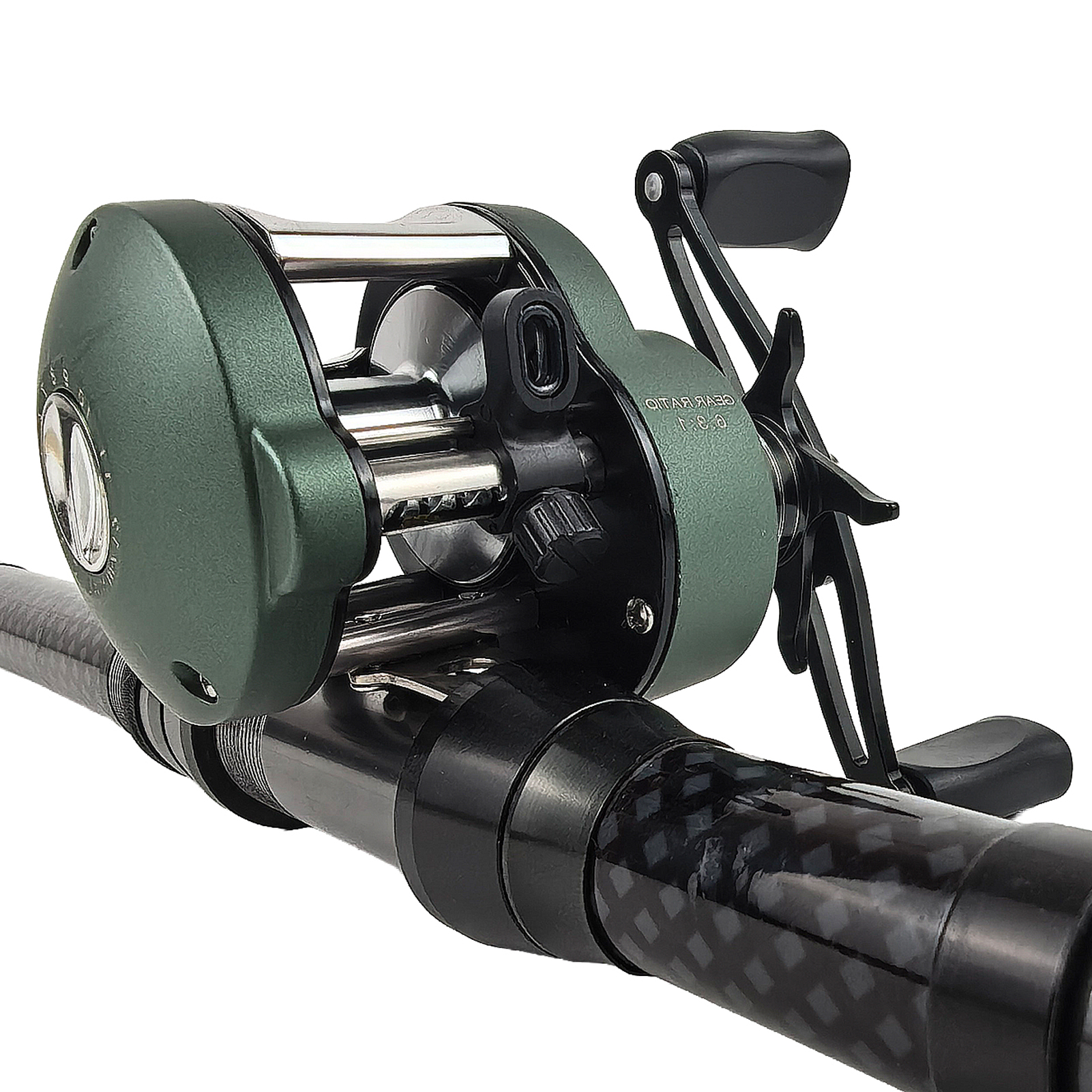 FREE FISHER Fishing Drum Reel,Gear Ratio 6.3:1 Max Drag 16KG Baitcasting Wheel,Trolling Long Casting 7+1BB Metal Spool Fish Reel 