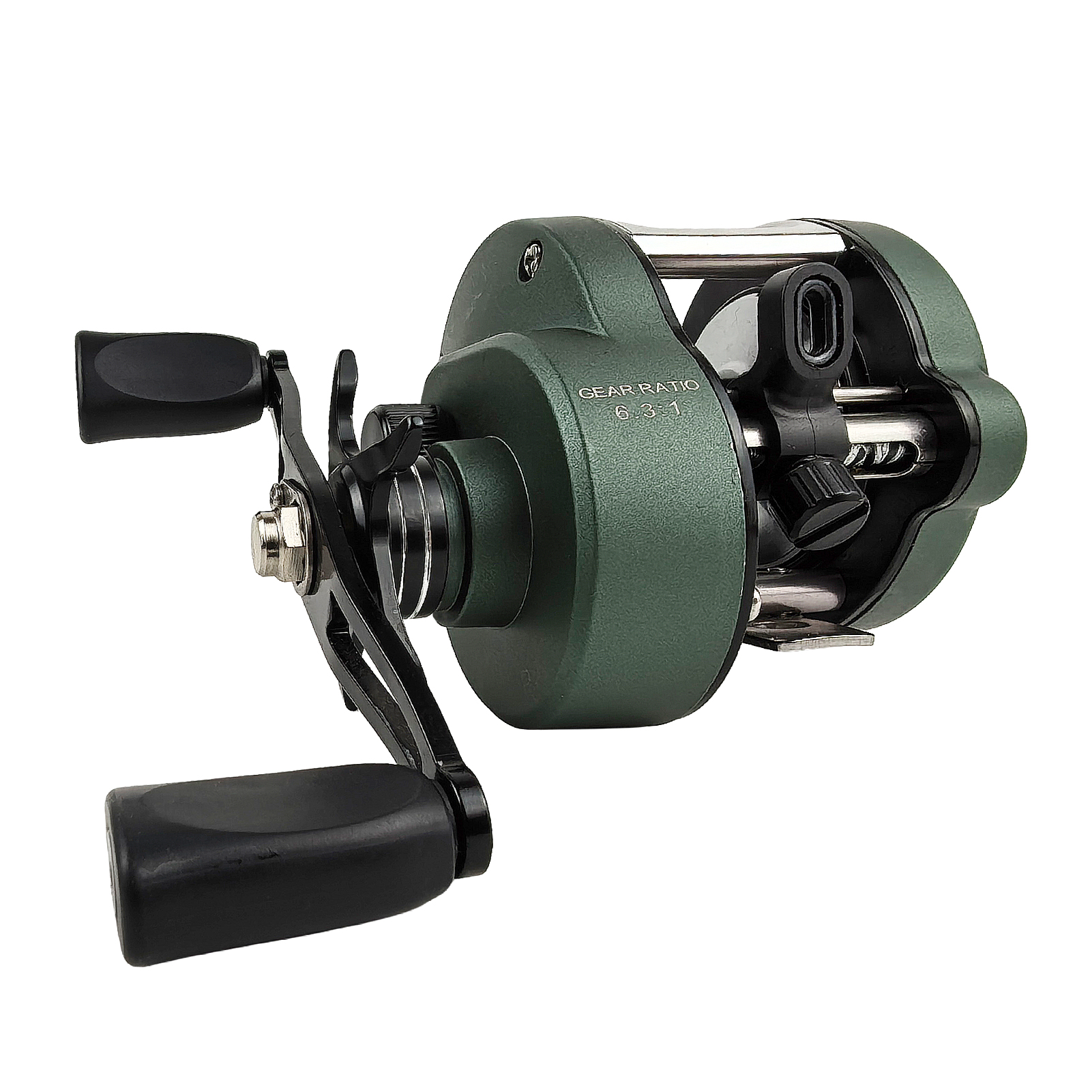FREE FISHER Fishing Drum Reel,Gear Ratio 6.3:1 Max Drag 16KG Baitcasting Wheel,Trolling Long Casting 7+1BB Metal Spool Fish Reel 