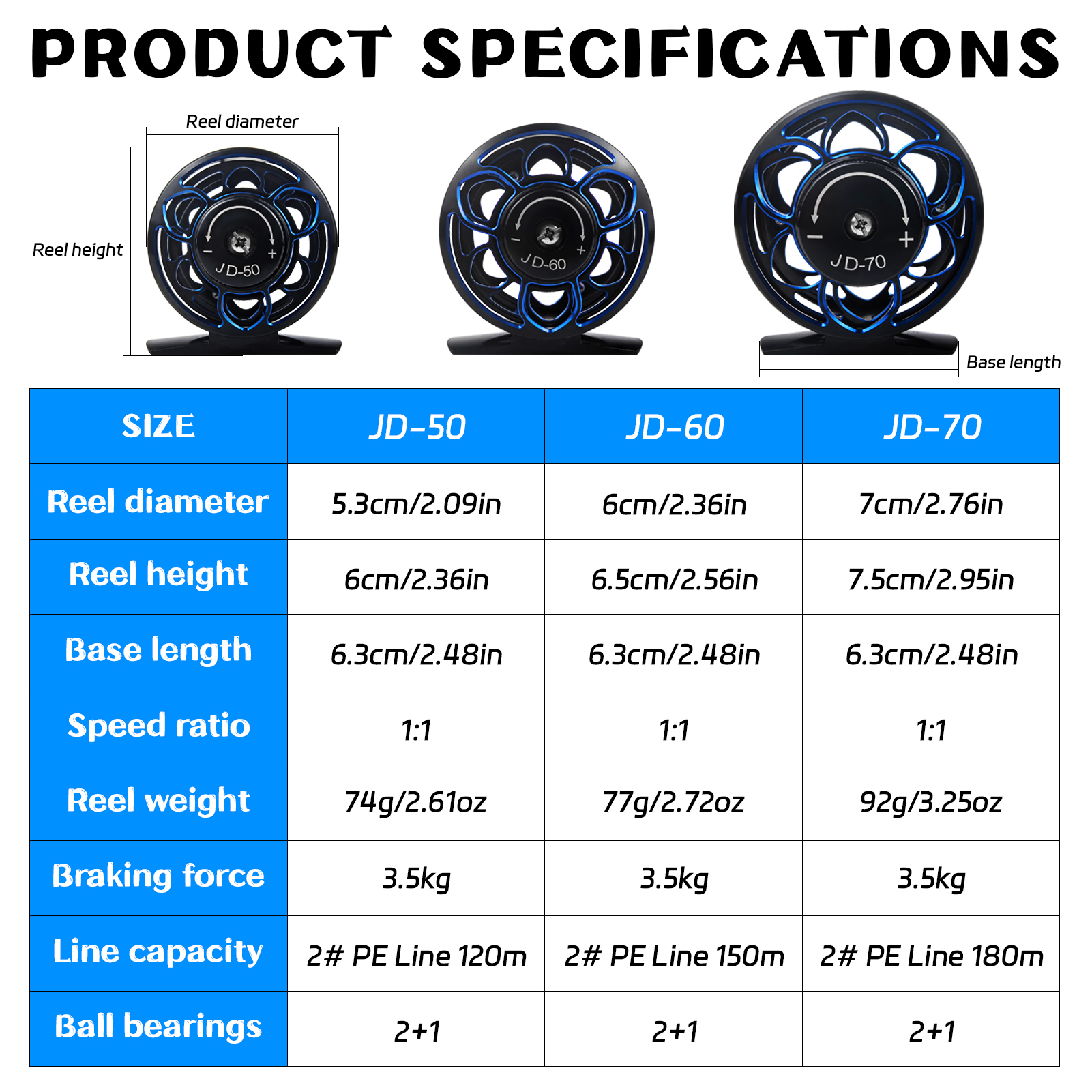 FREE FISHER Fly Fishing Reels,Ultralight Aluminium 50/60/70 2+1BB,All Metal  Fishing Fly Reel,CNC Machine System Casting Wheel  